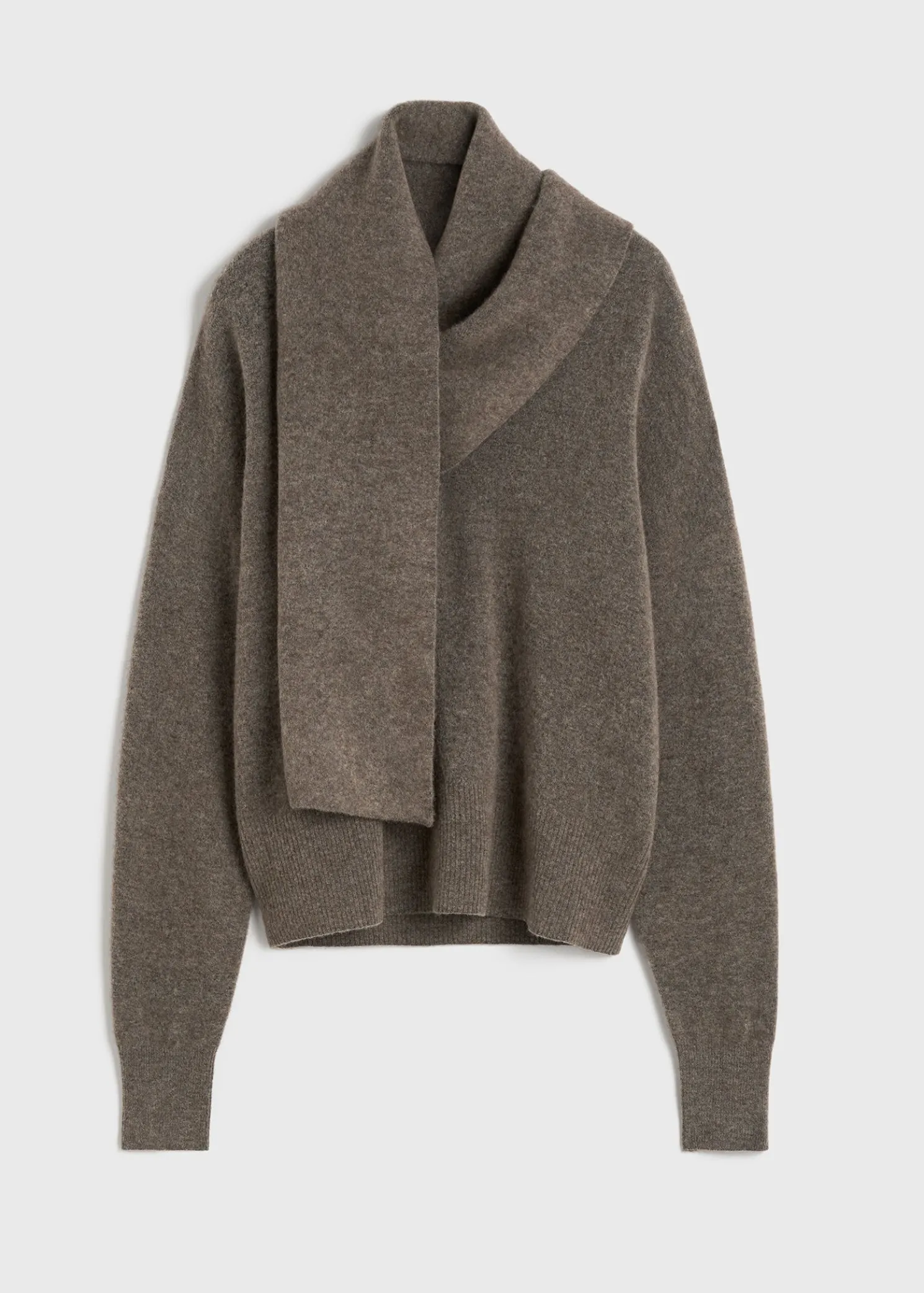 Draped-scarf knit truffle