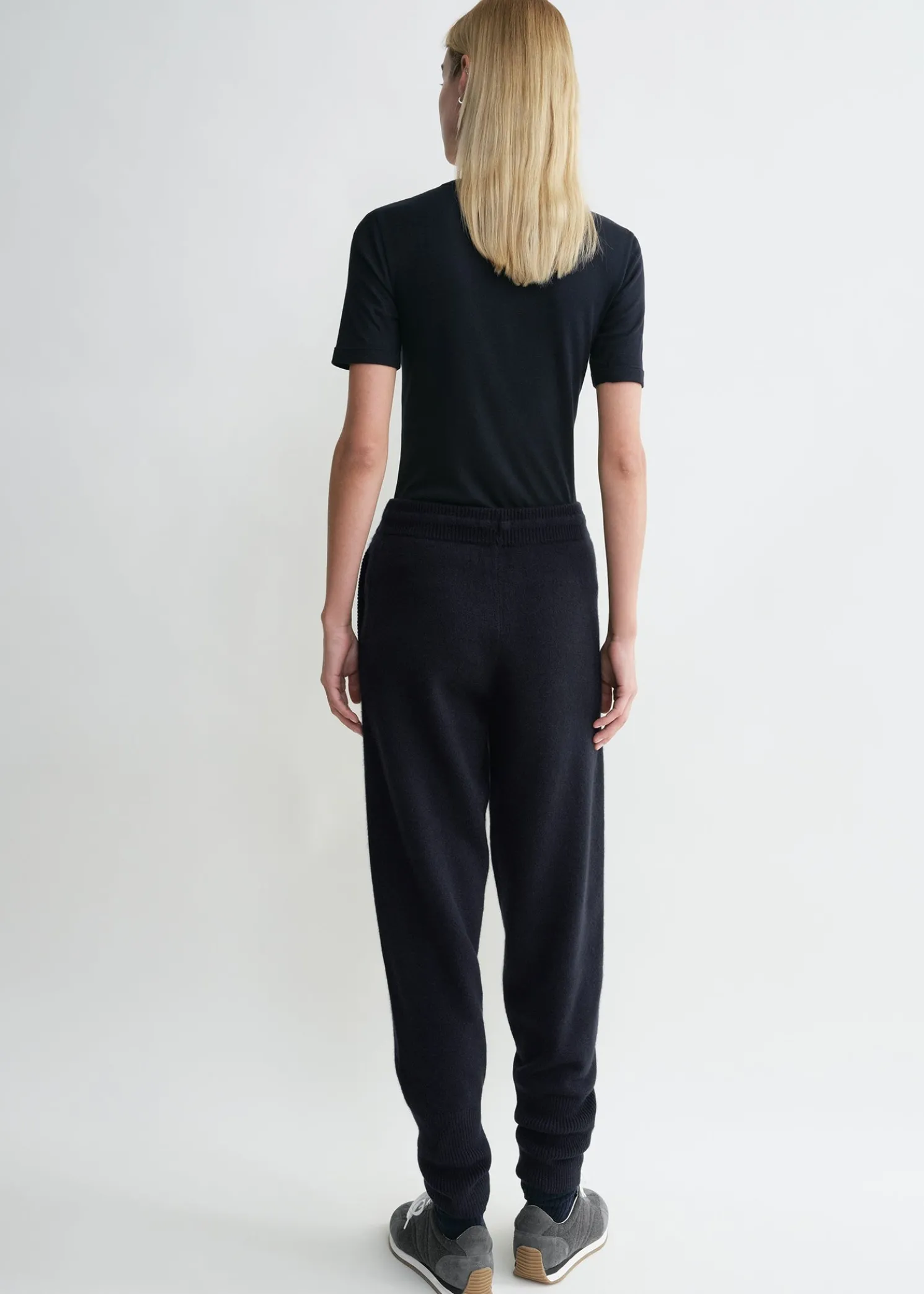 Drawstring cashmere sweatpants navy