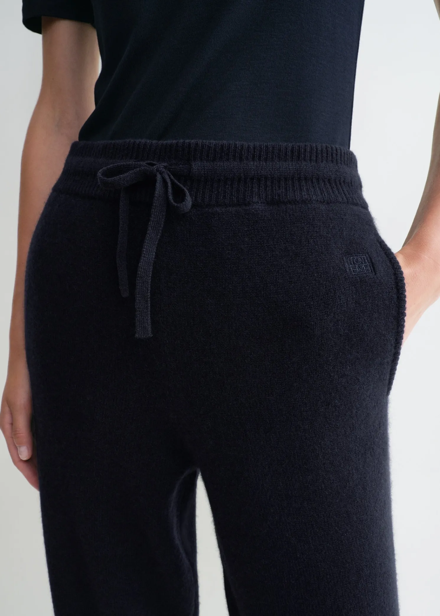 Drawstring cashmere sweatpants navy