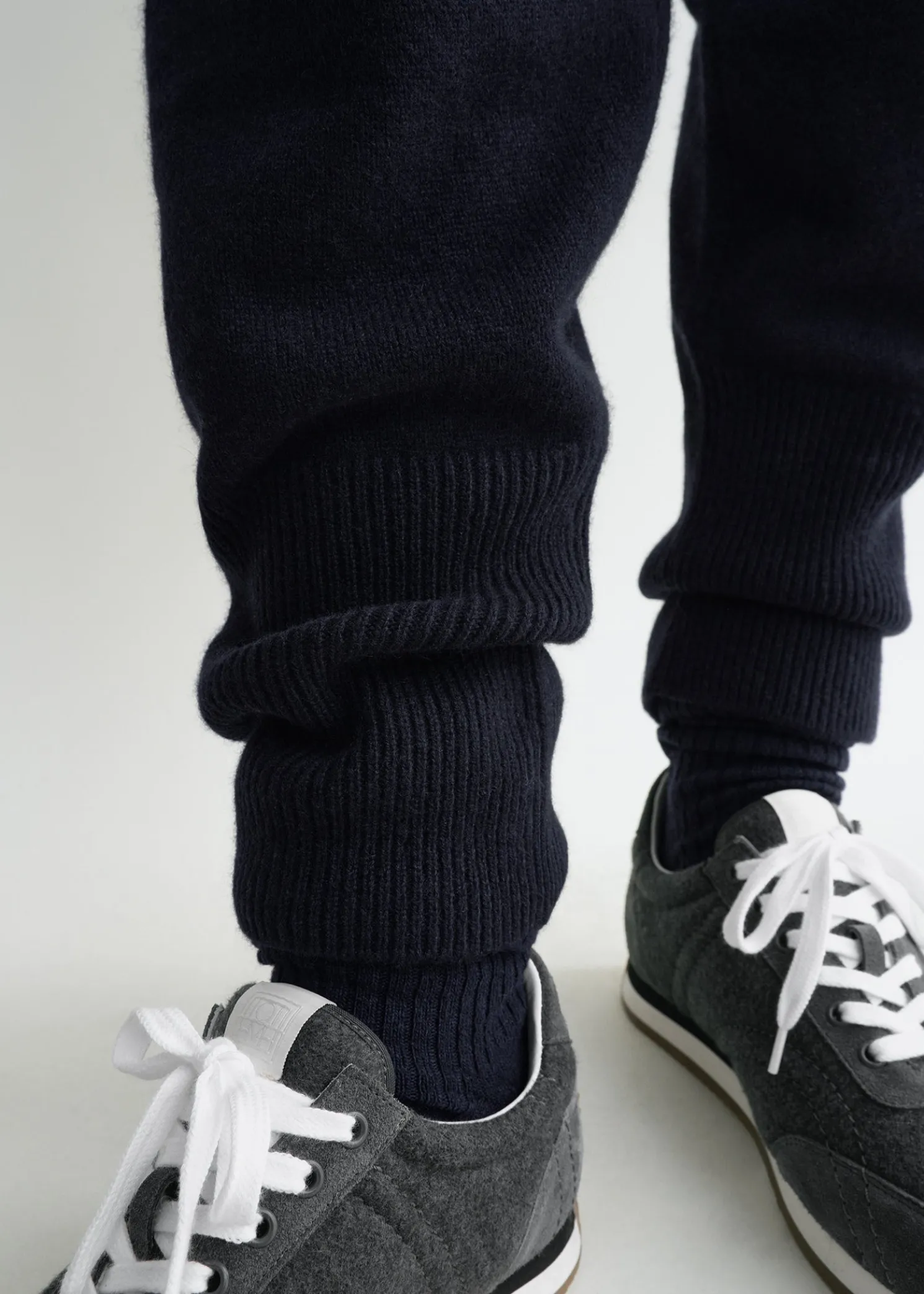Drawstring cashmere sweatpants navy