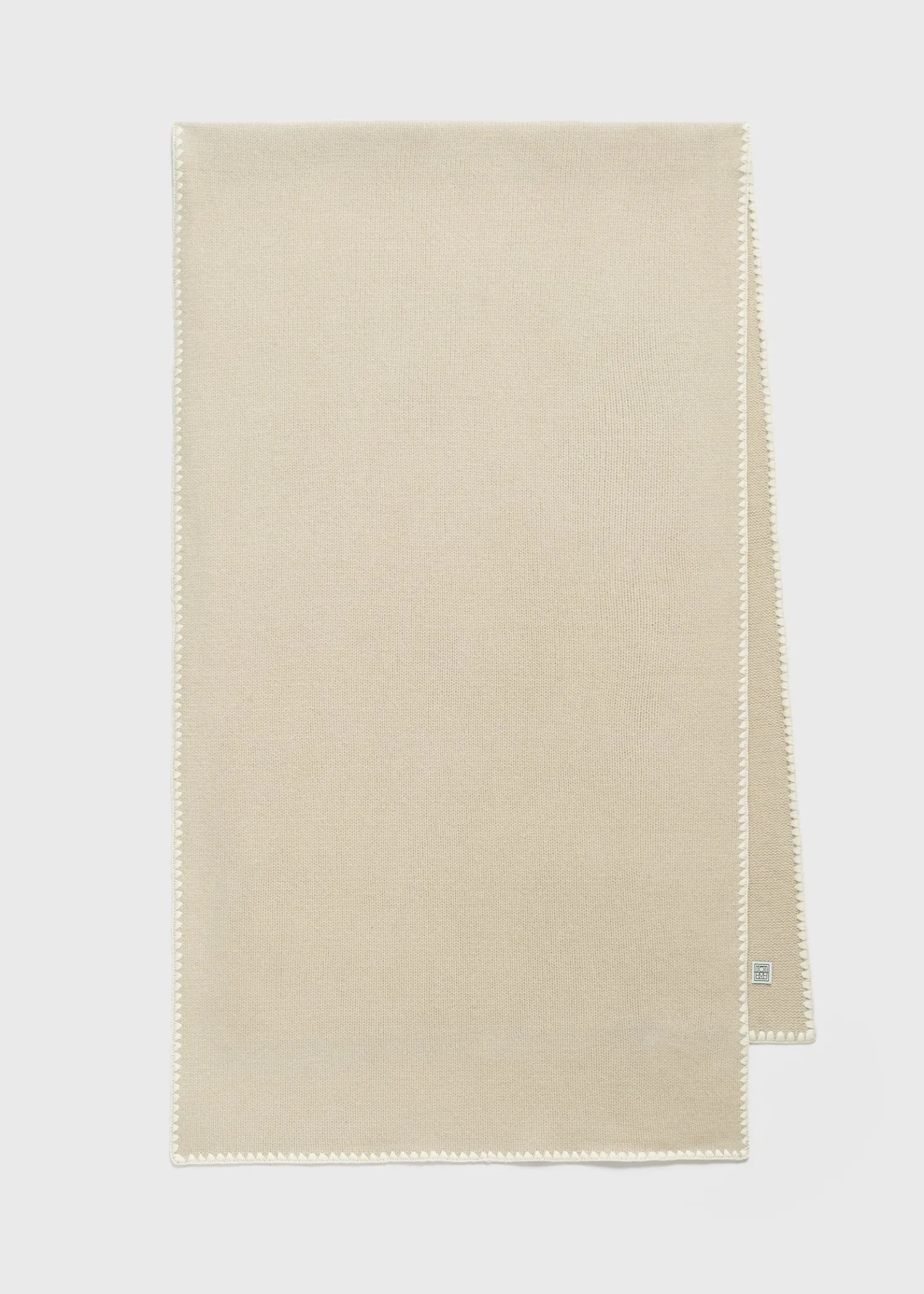 Embroidered wool cashmere scarf harvest