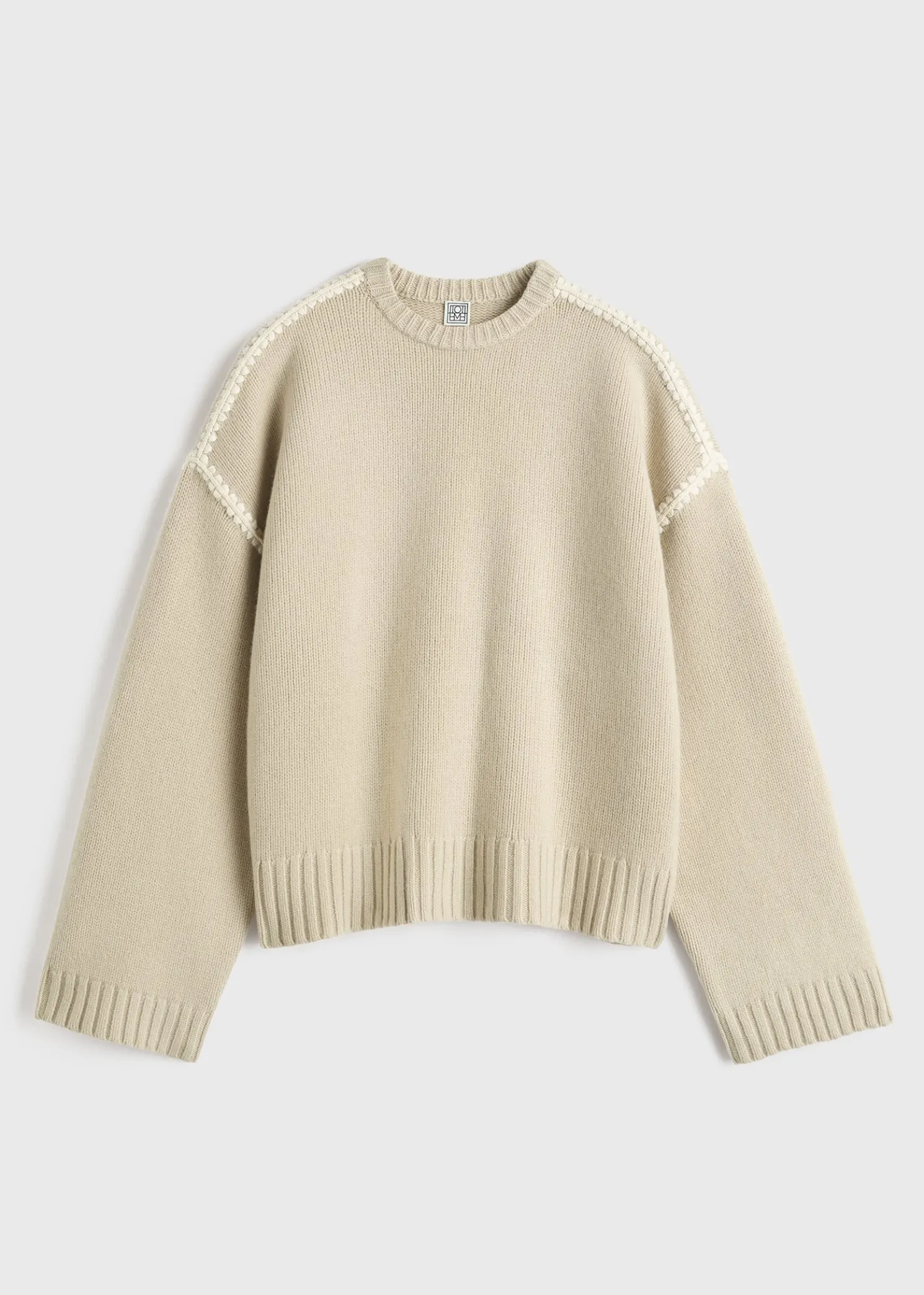 Embroidered wool cashmere knit harvest