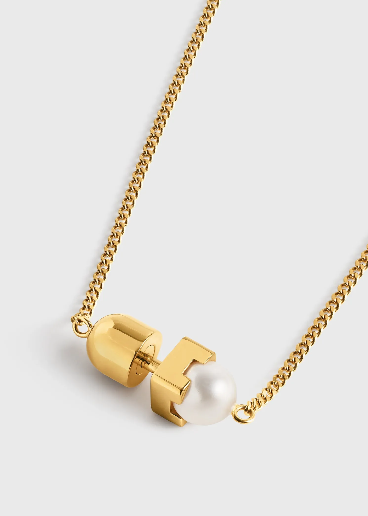 Faux pearl necklace white