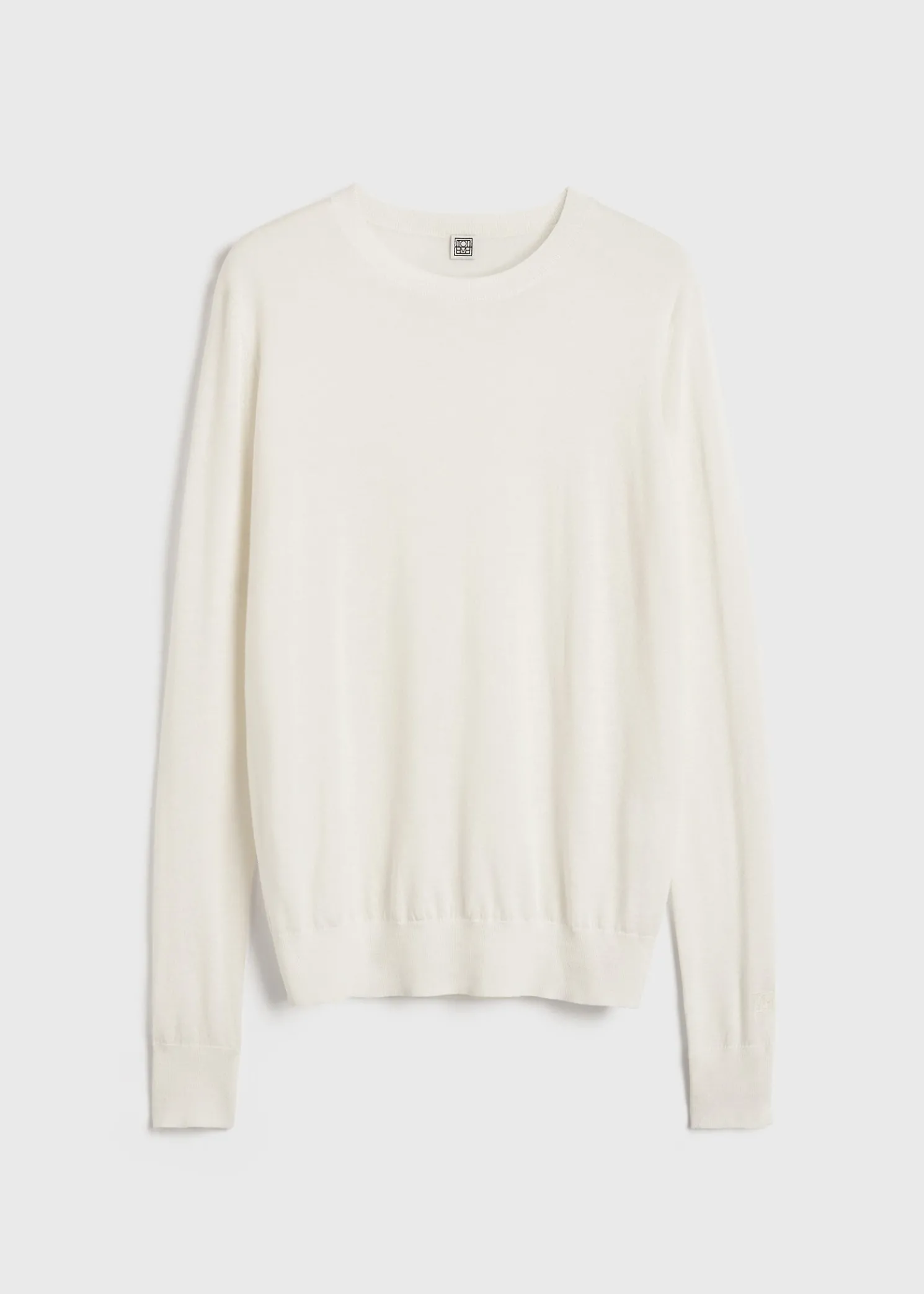 Fine crew-neck knit off-white
