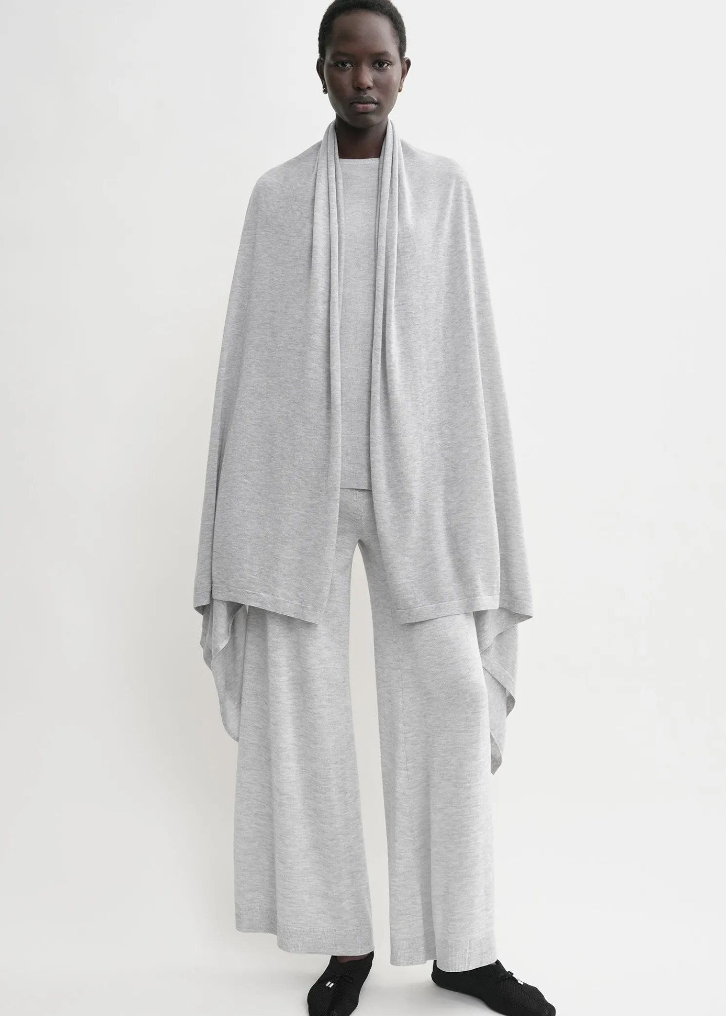 Fine knit sarong grey melange