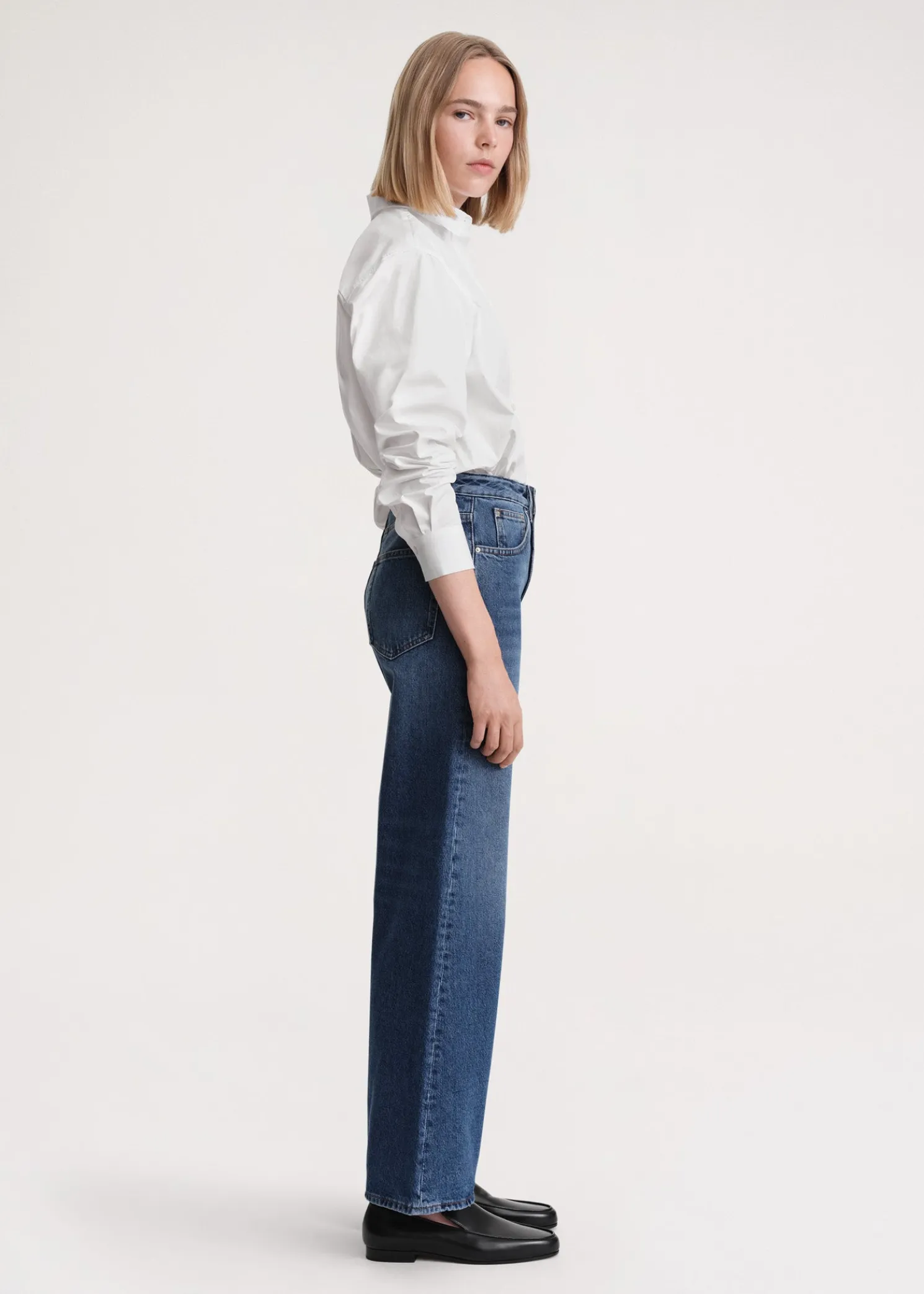 Flare fit denim washed blue