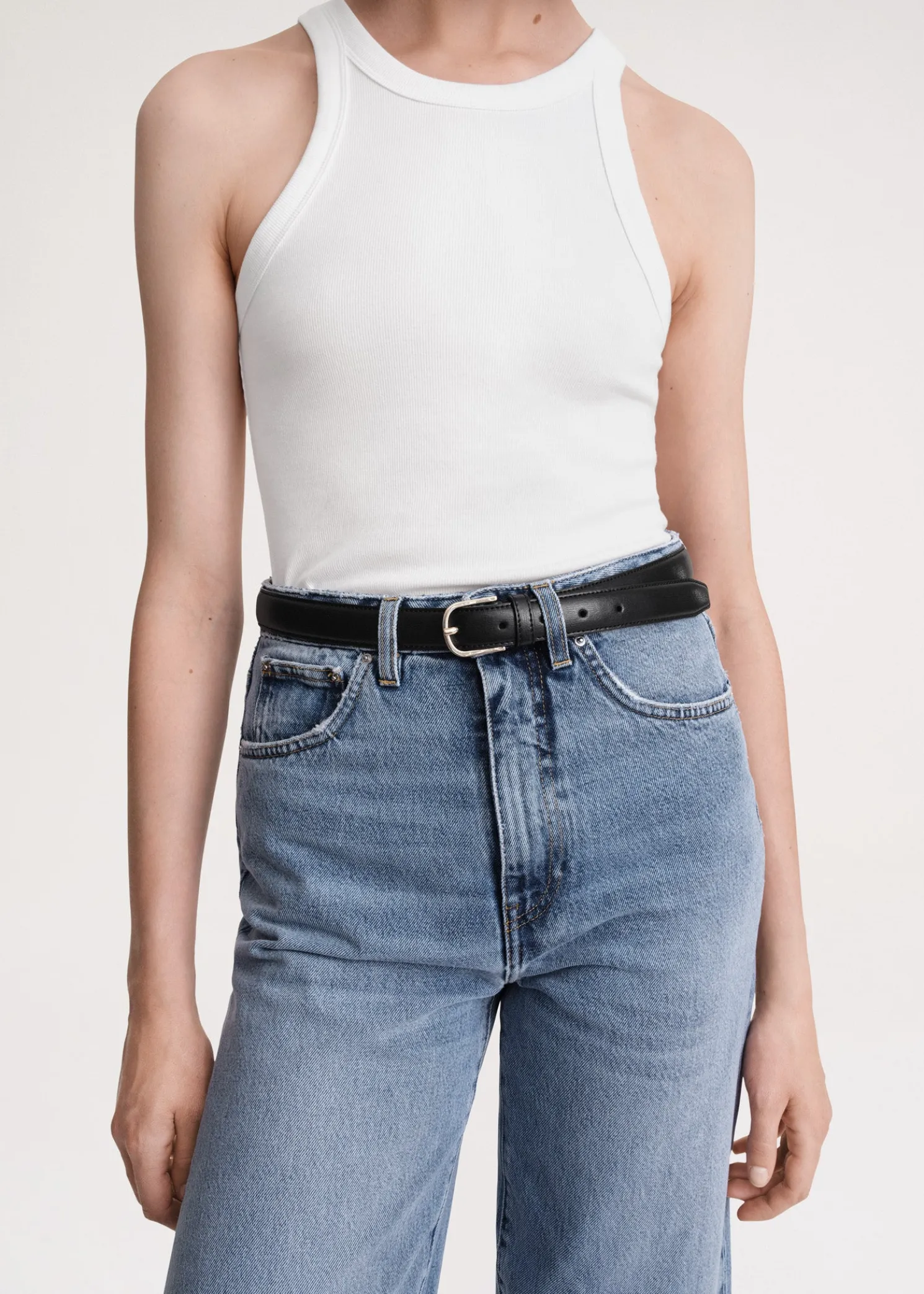 Flare fit denim worn blue