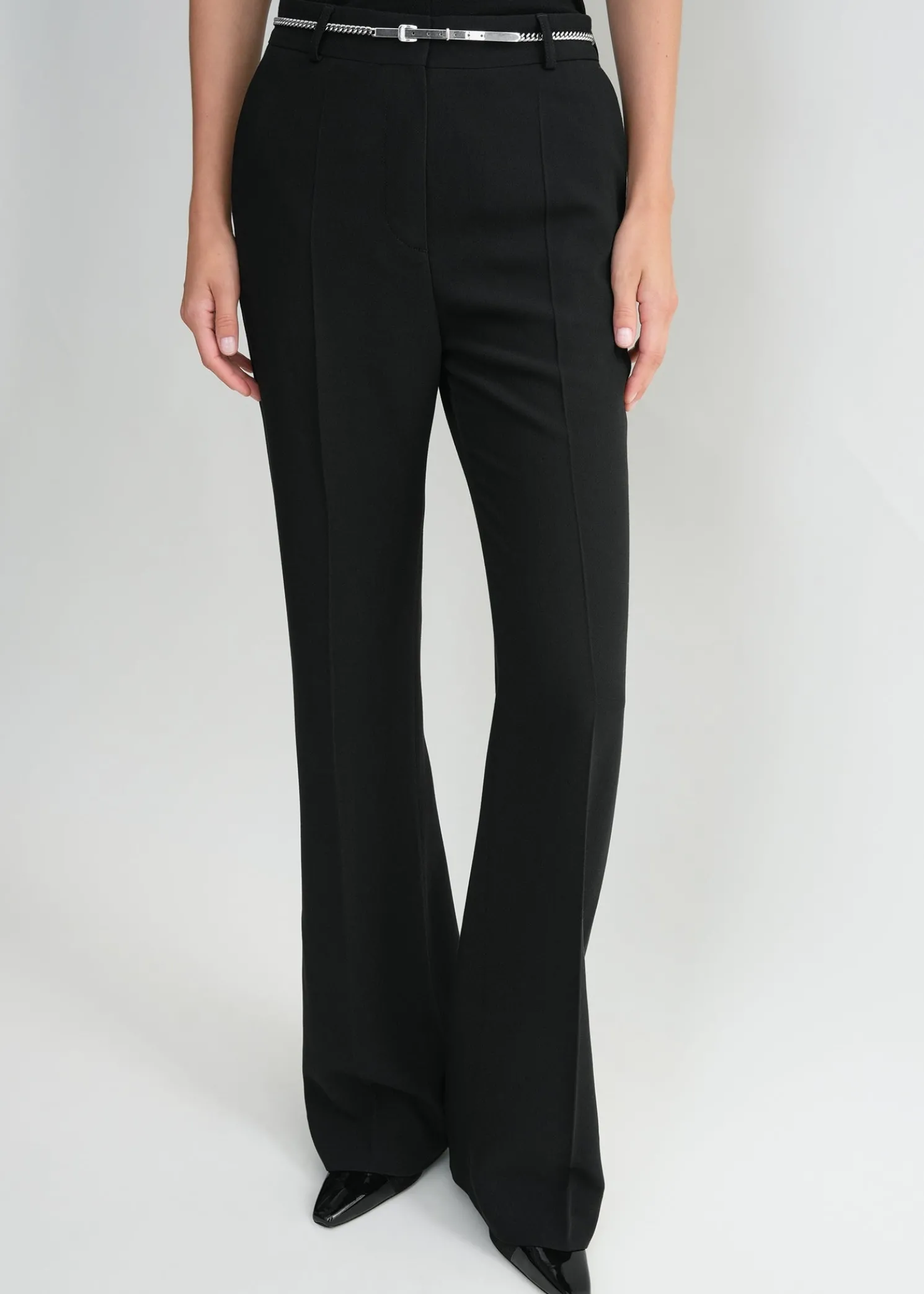 Flared evening trousers black