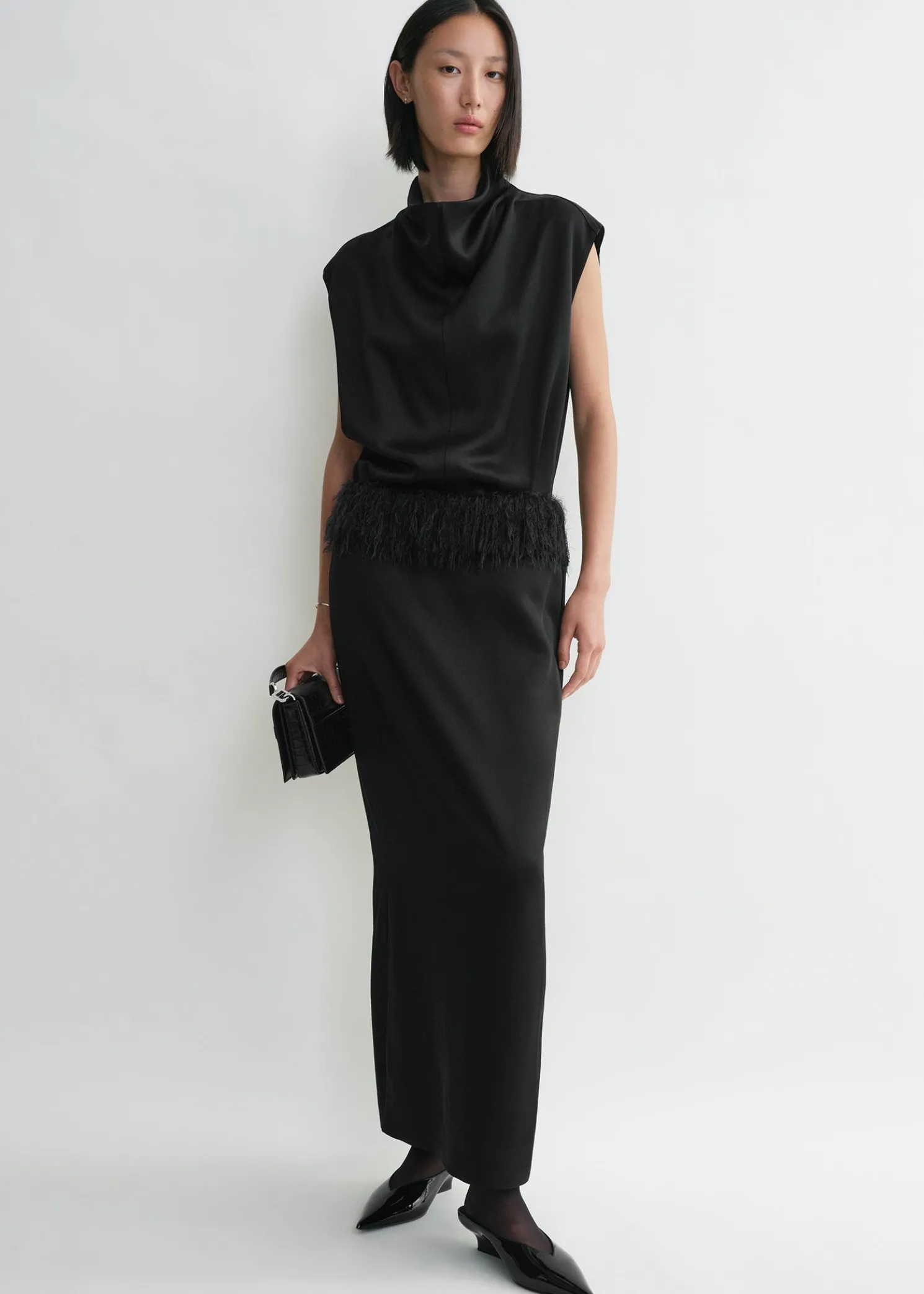 Fringe skirt black