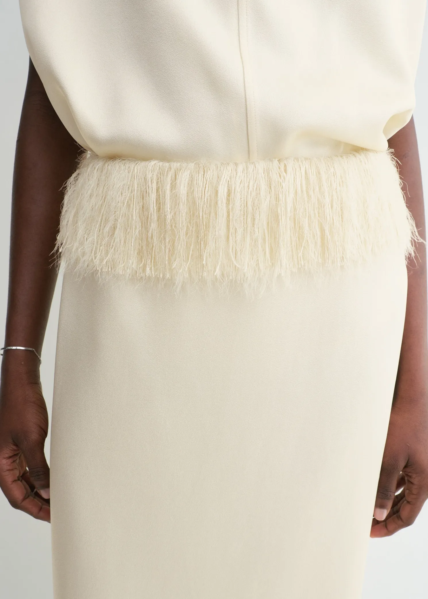 Fringe skirt macadamia