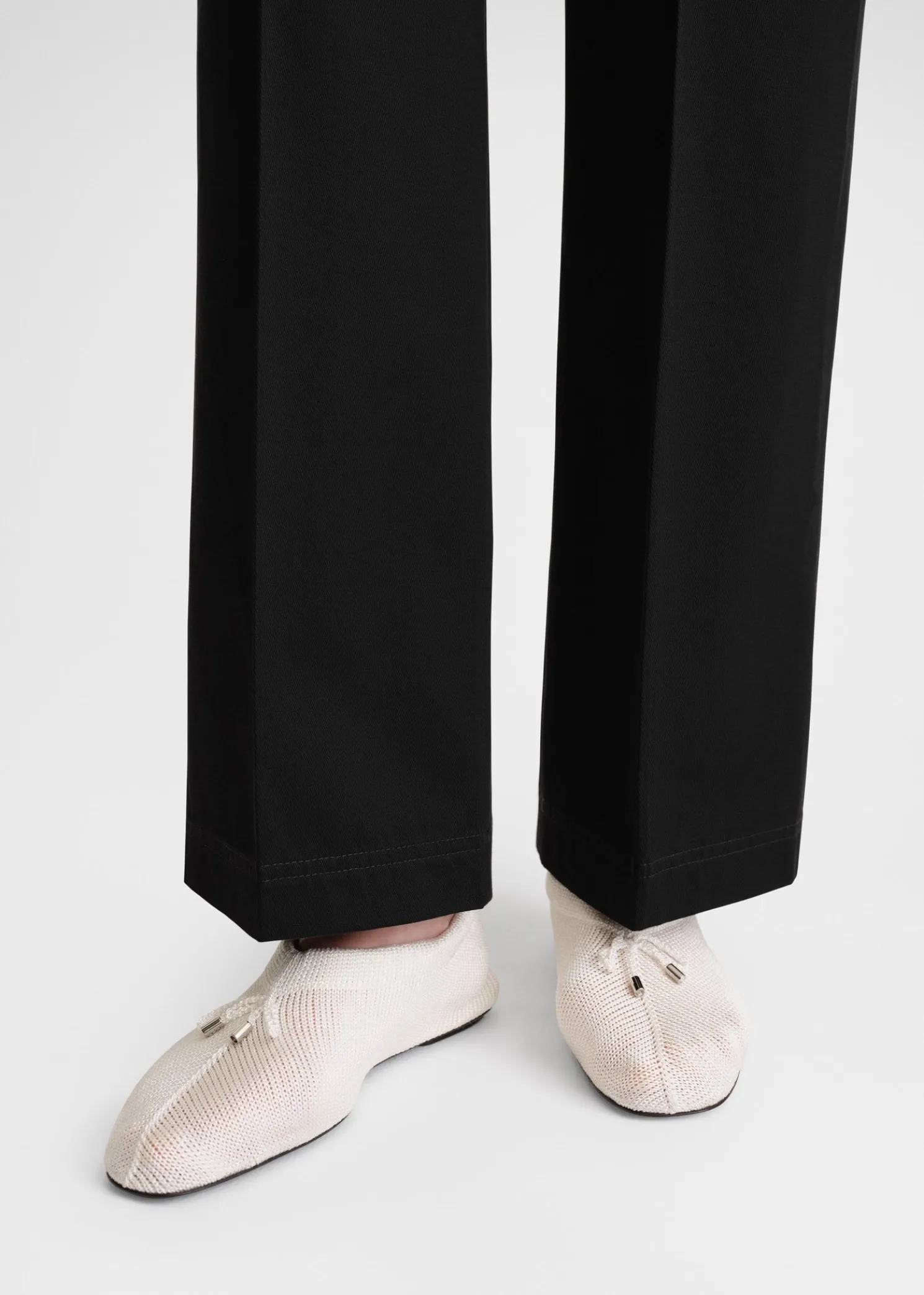 Knitted ballerinas cream