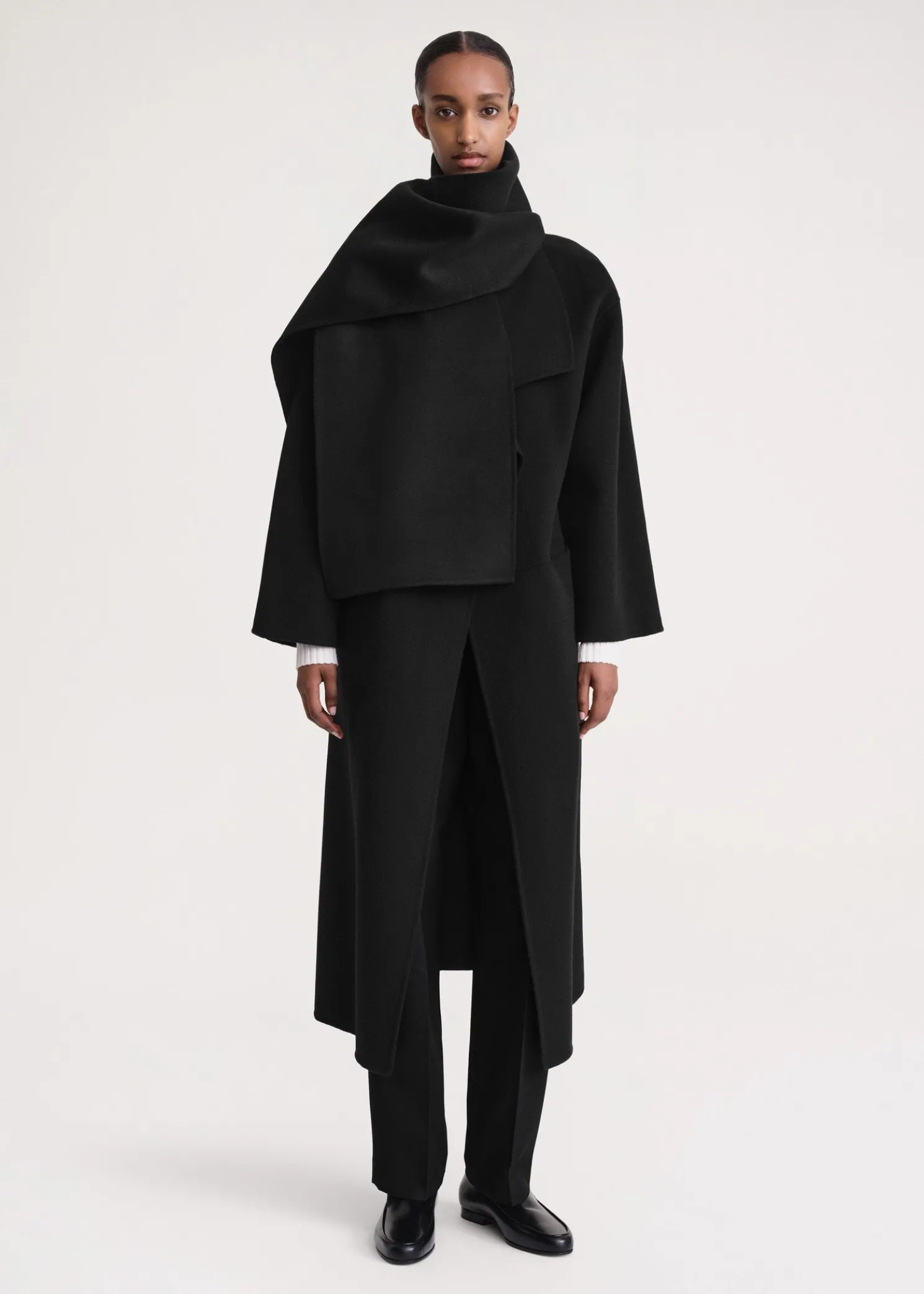 Long doublé scarf black