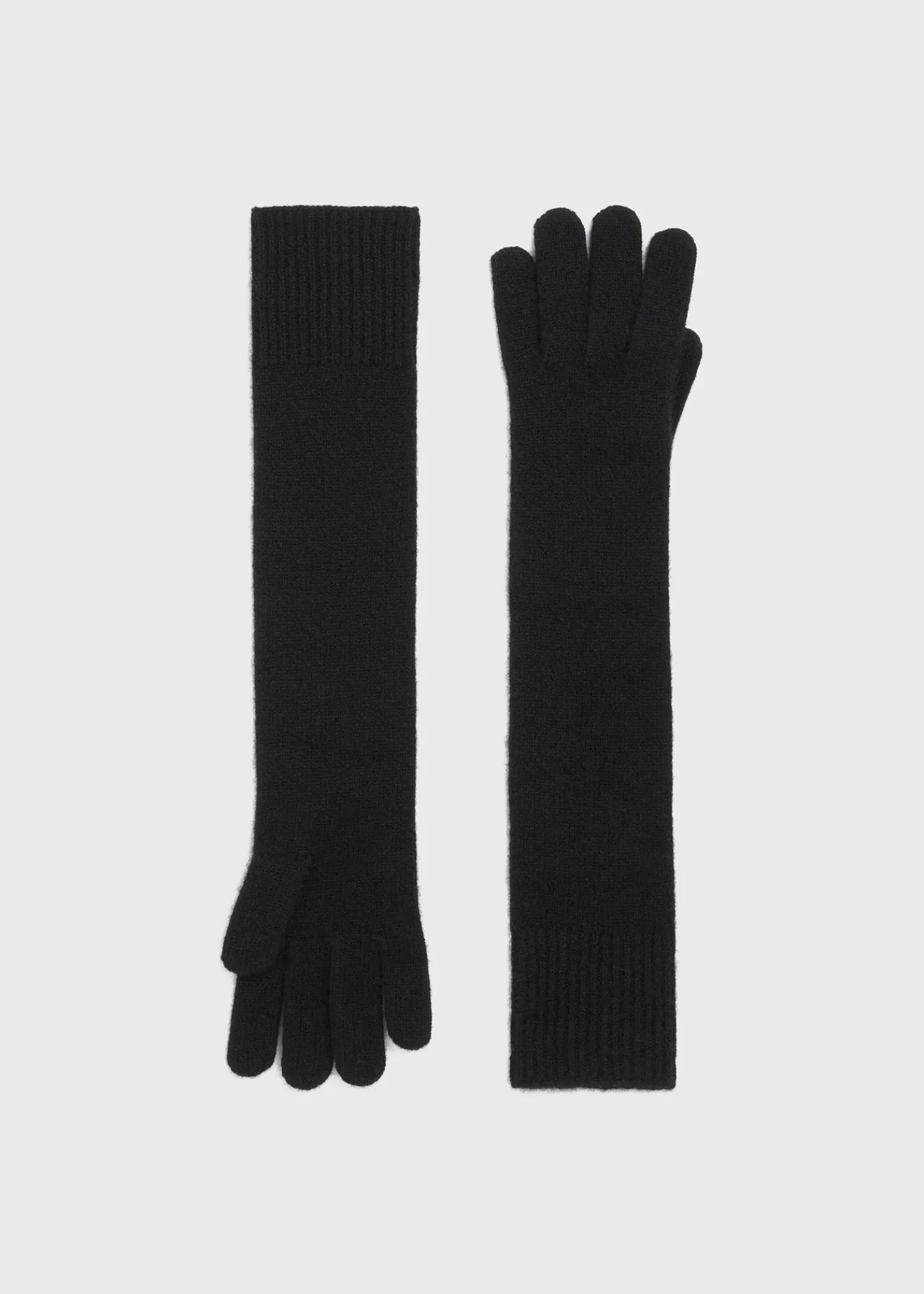 Long knit gloves black