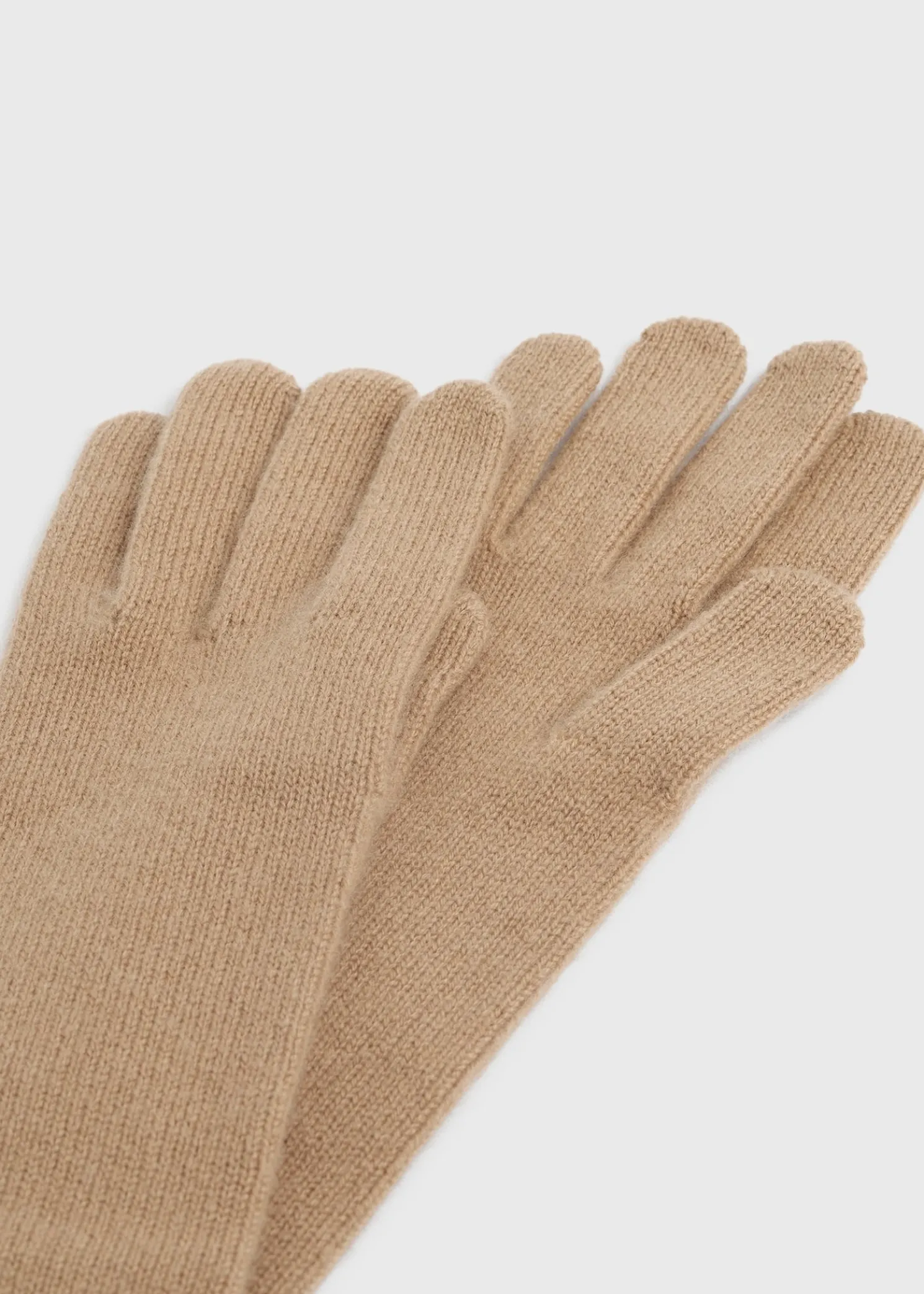 Long knit gloves camel