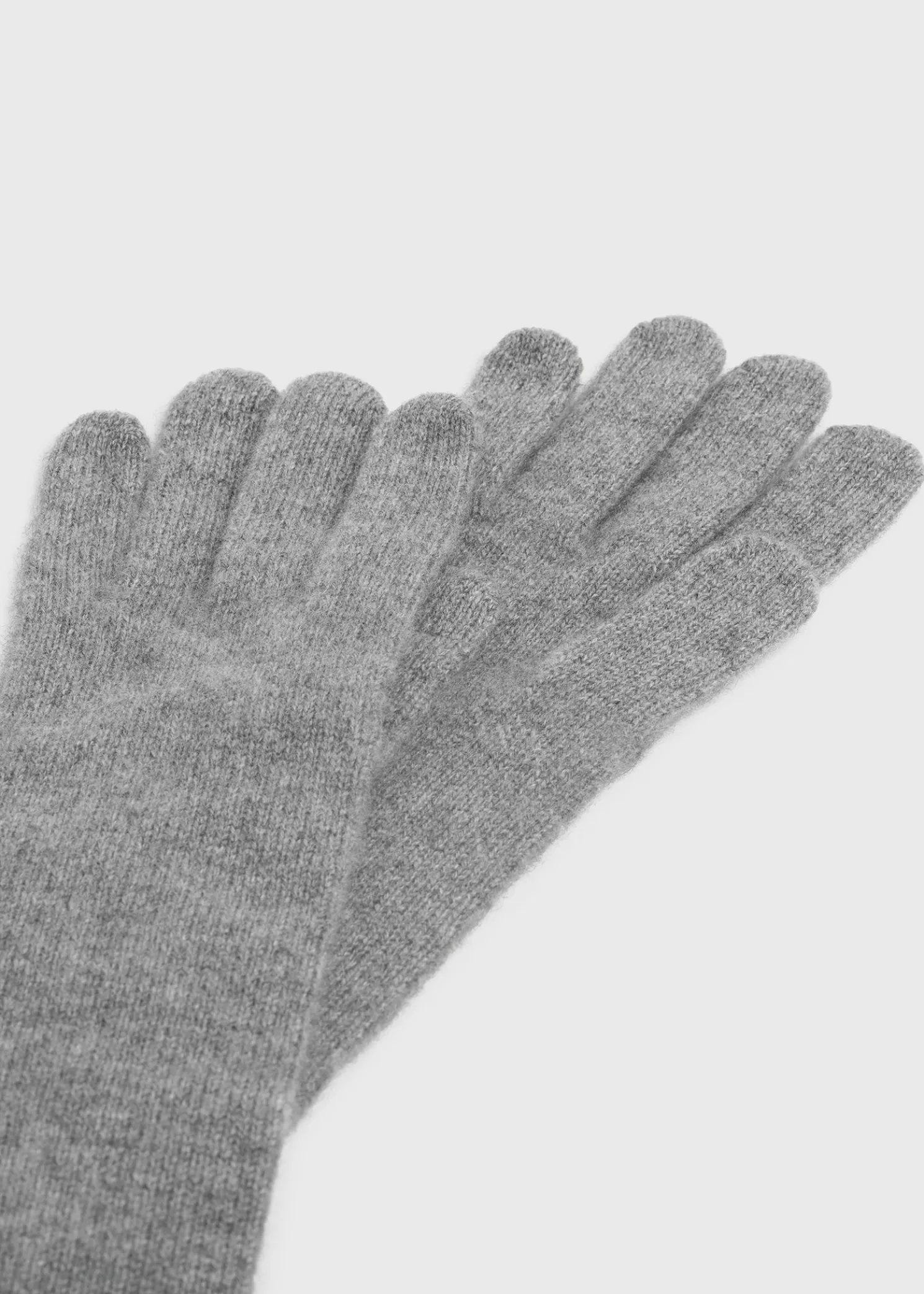 Long knit gloves grey mélange