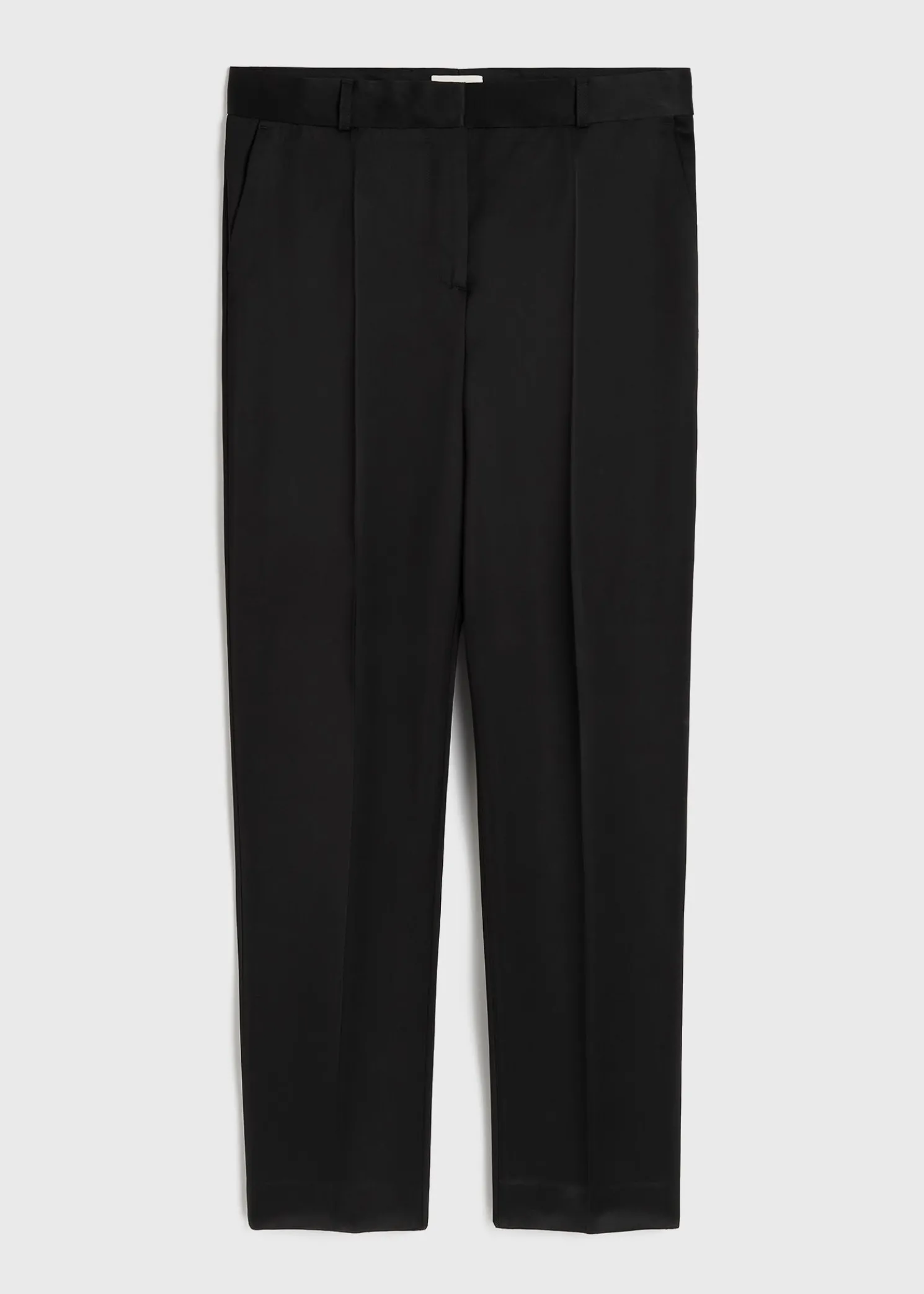 Low-waist satin trousers black