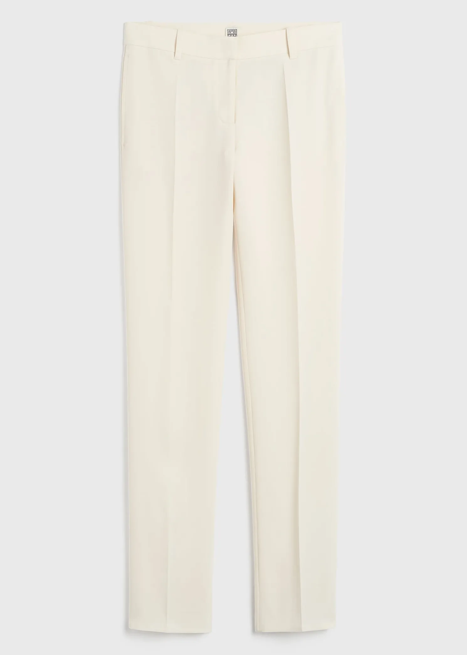 Low-waist slim trousers ecru