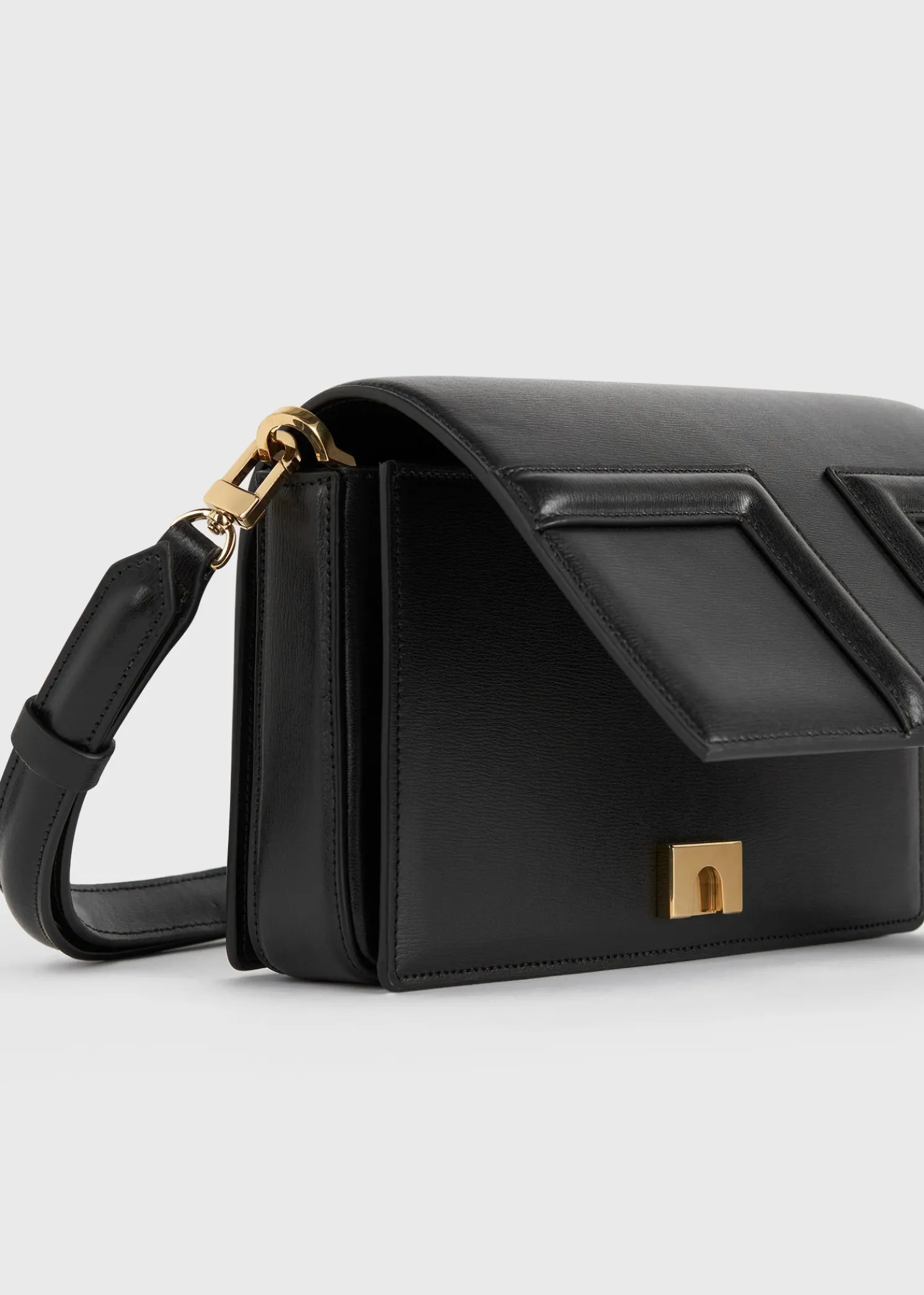 Mini T-Flap leather bag black