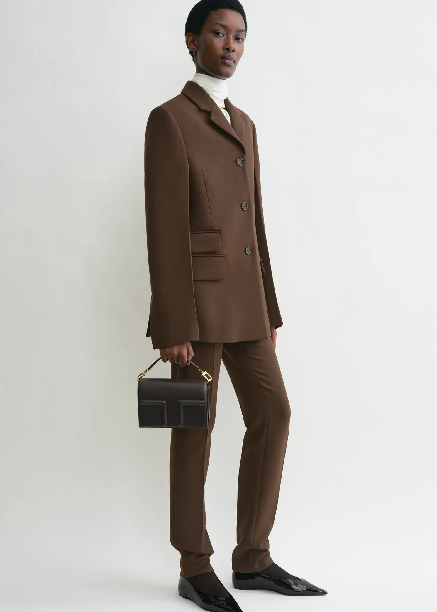 Mini T-Flap leather bag bark