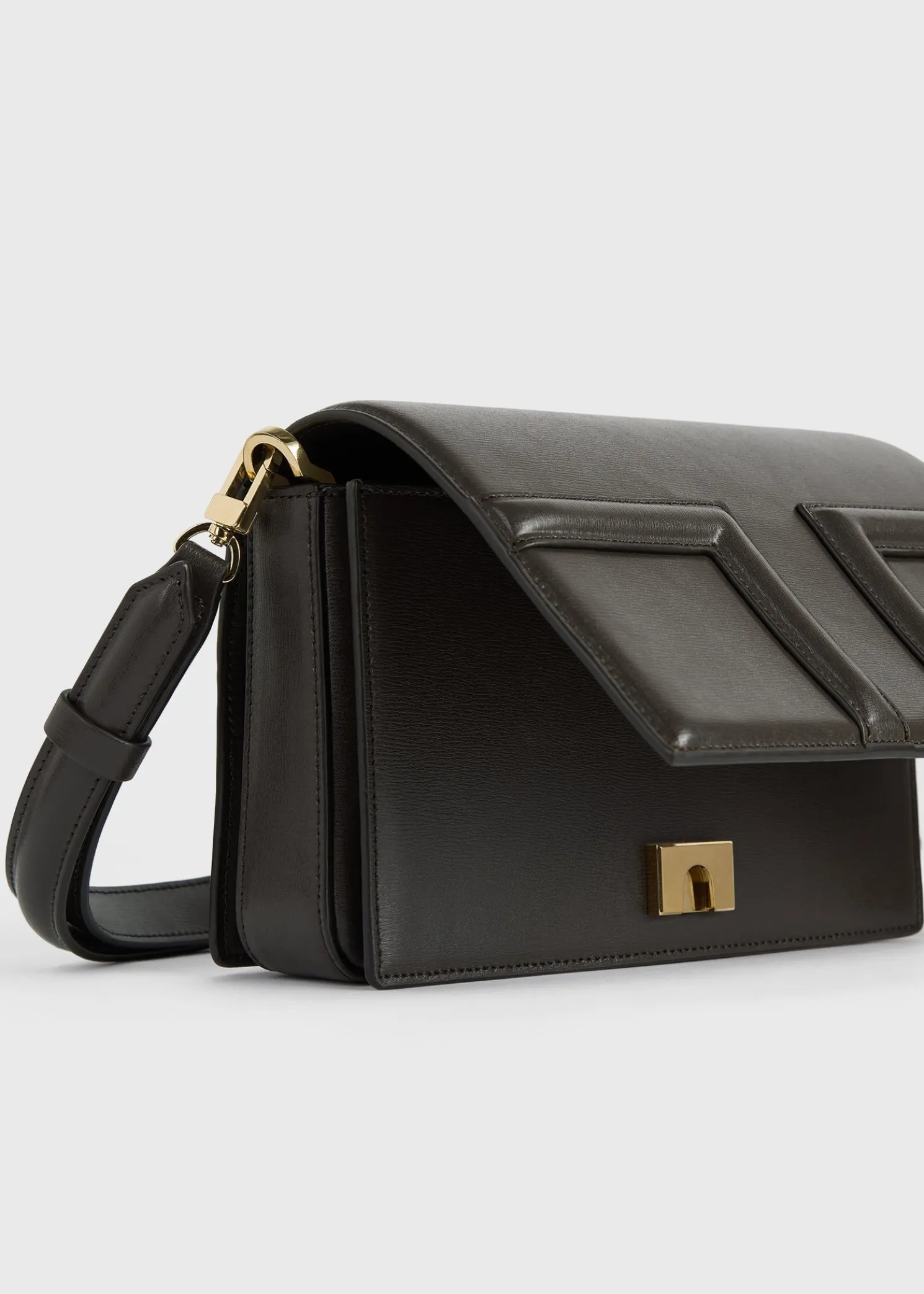 Mini T-Flap leather bag bark