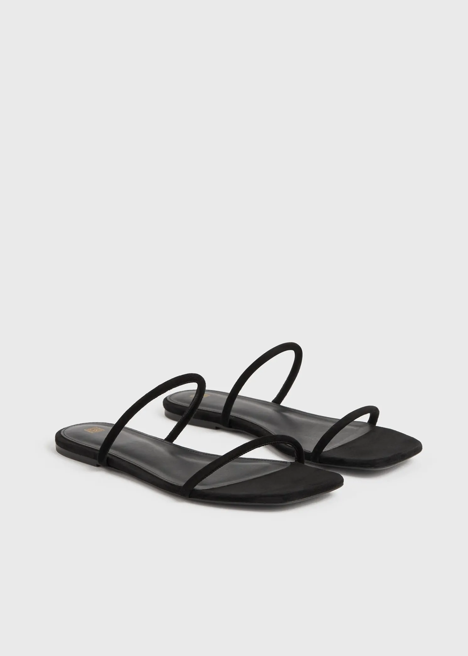 Minimalist suede slides black