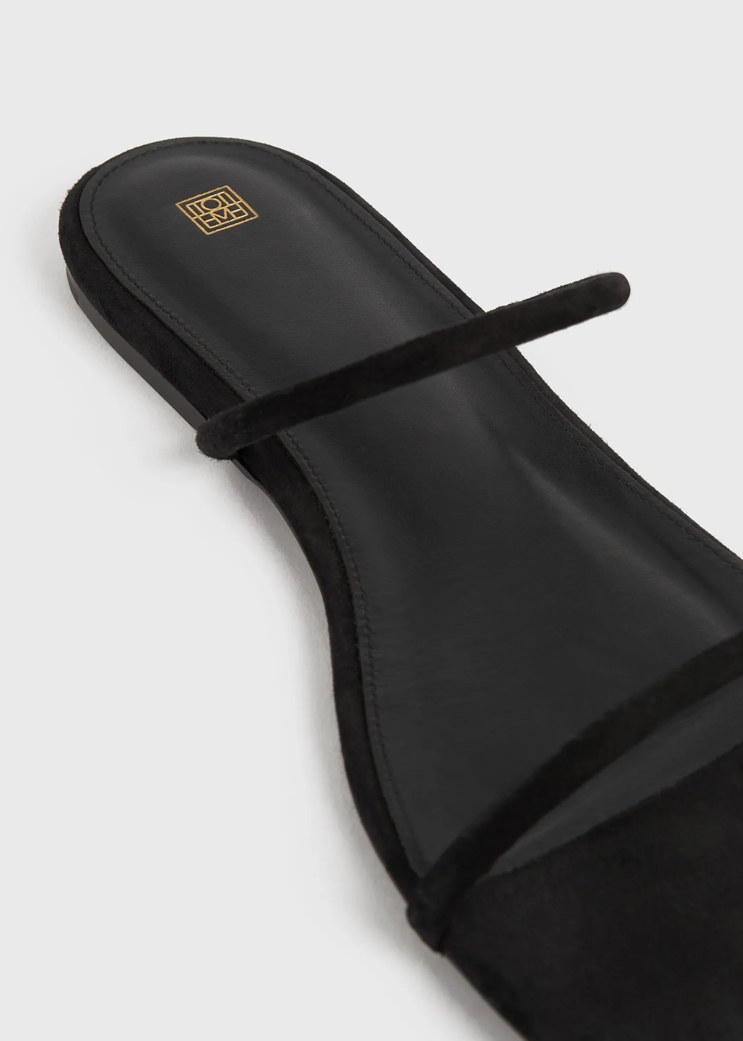 Minimalist suede slides black