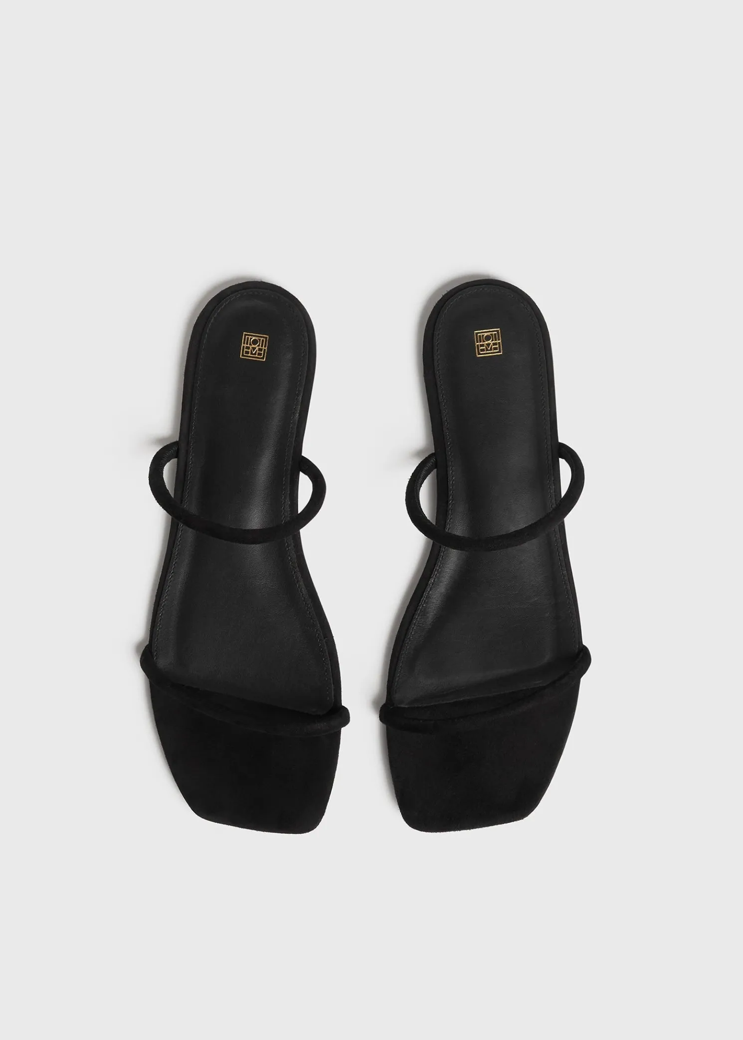 Minimalist suede slides black