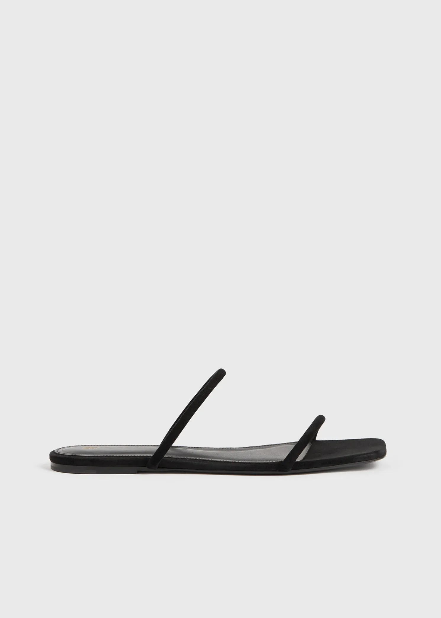 Minimalist suede slides black
