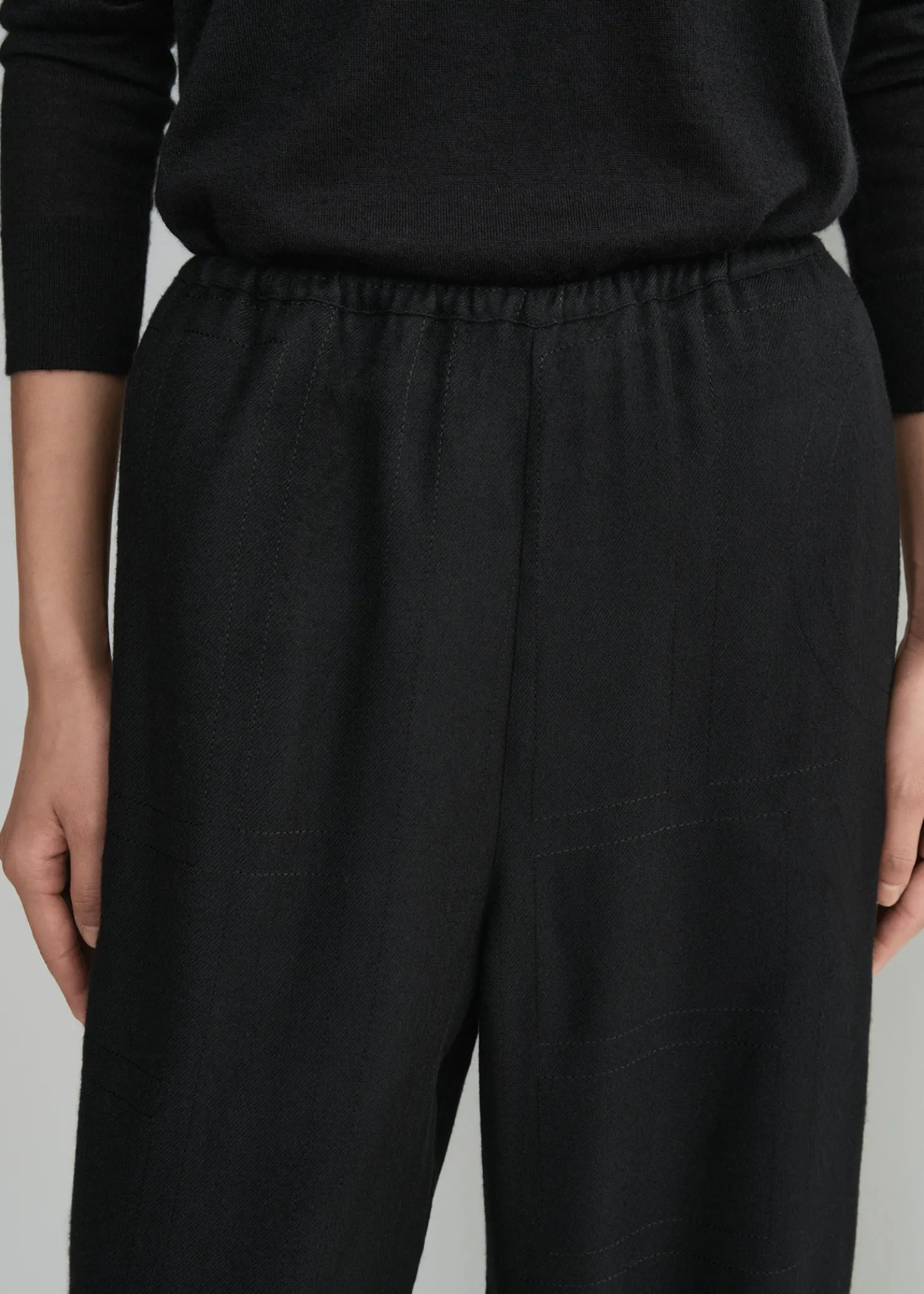 Monogram flannel pj bottoms black