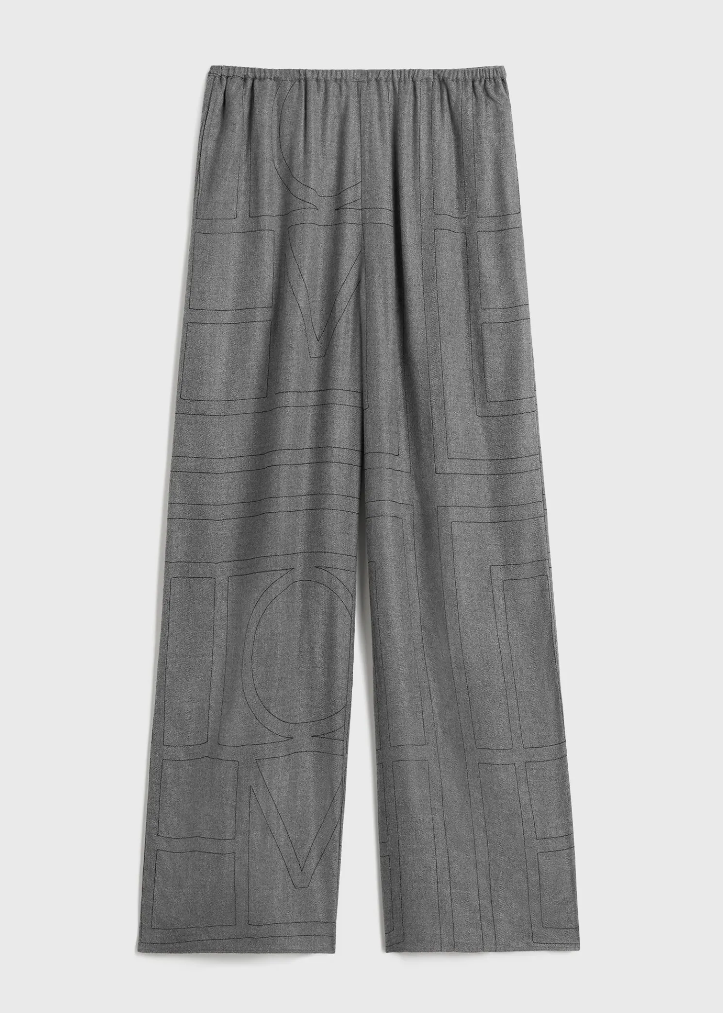 Monogram flannel pj bottoms smoke melange