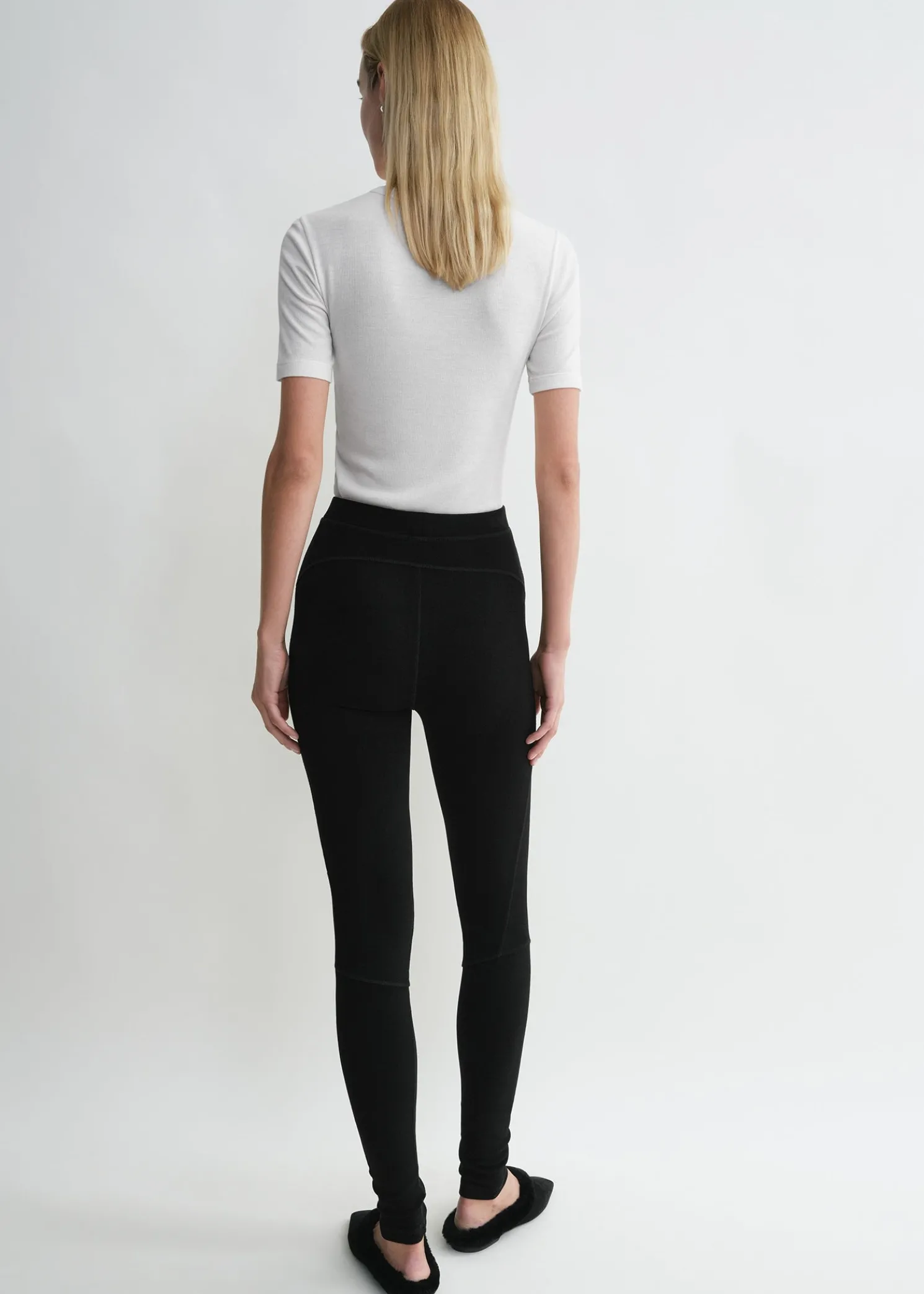 Monogram knit leggings black