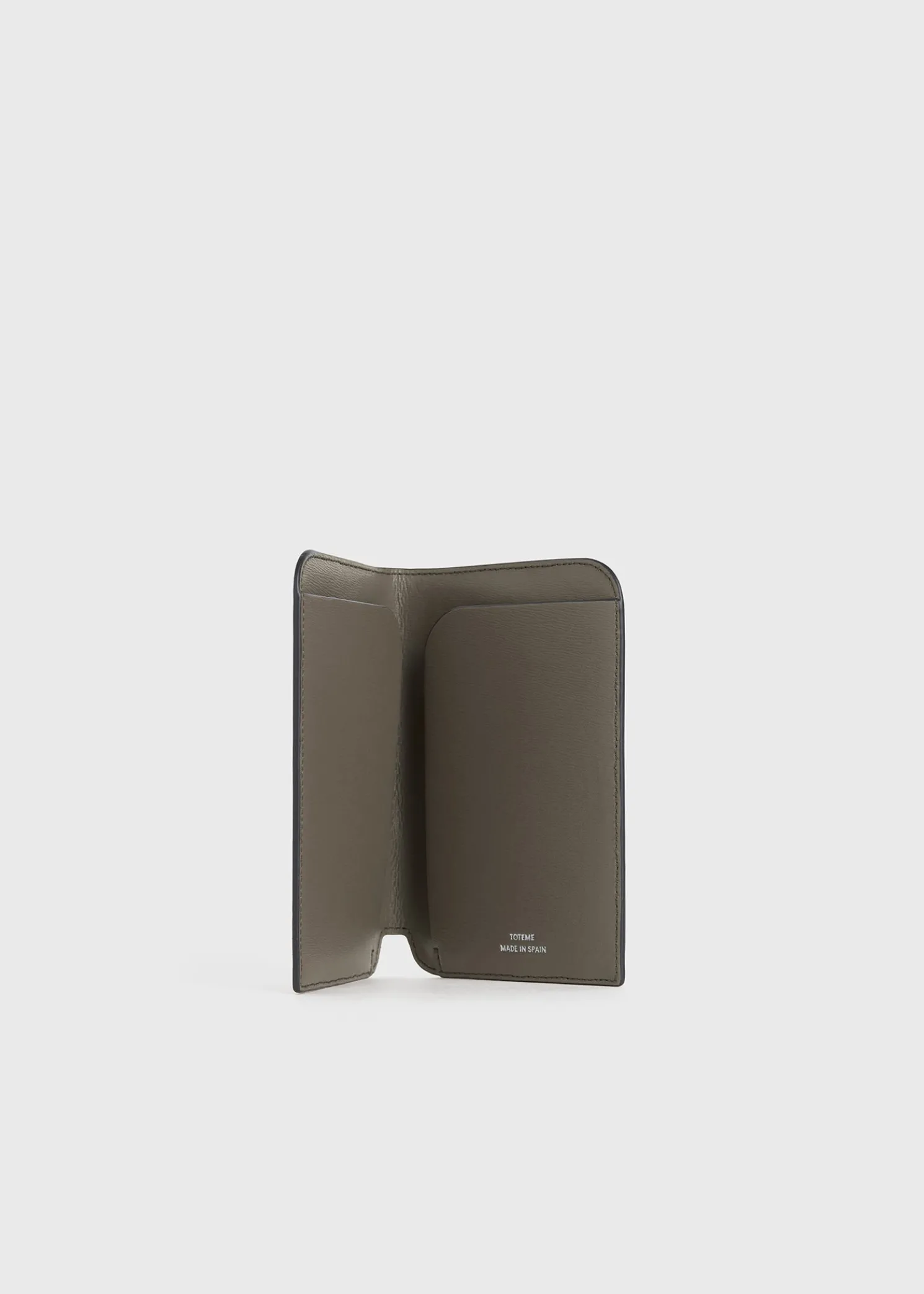 Monogram leather passport holder ash