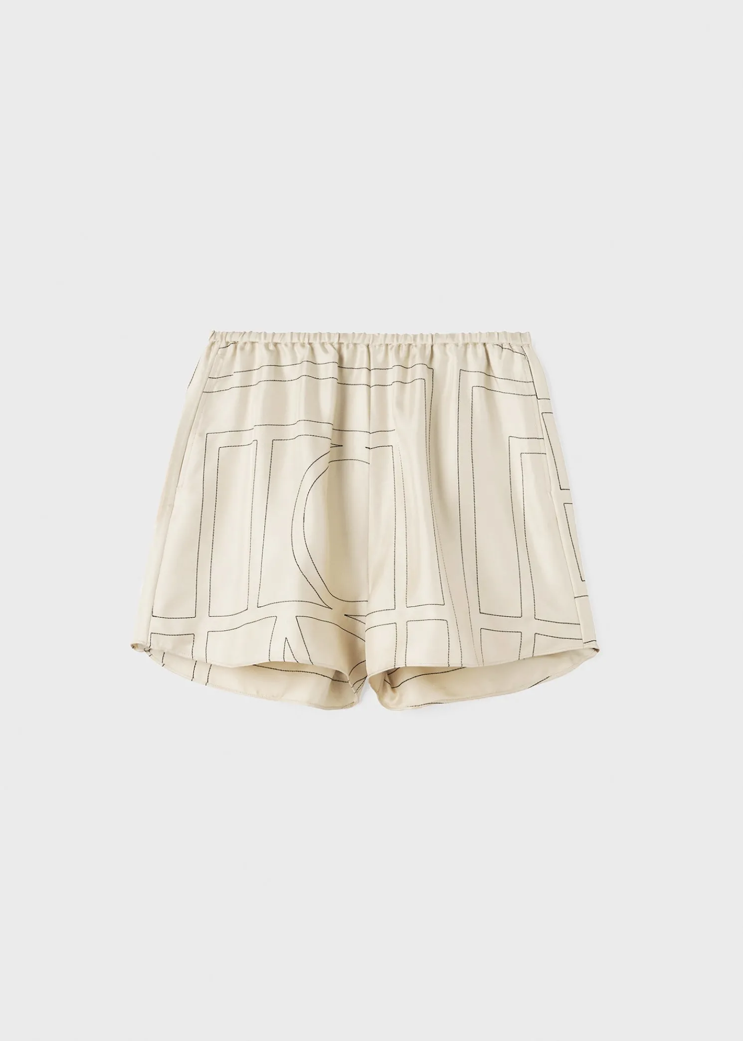 Monogram silk pj shorts ivory