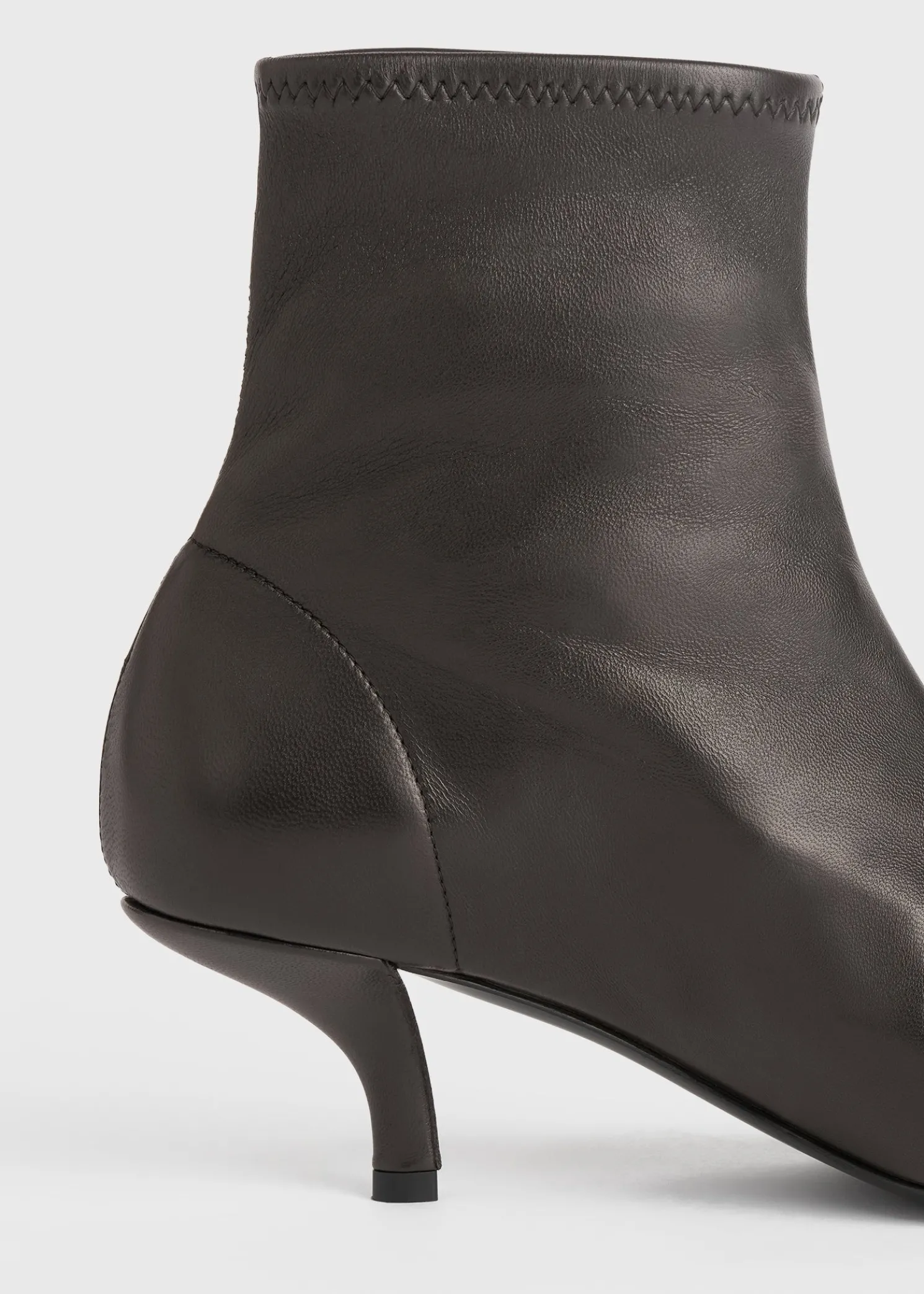 Nappa heeled sock boots bark