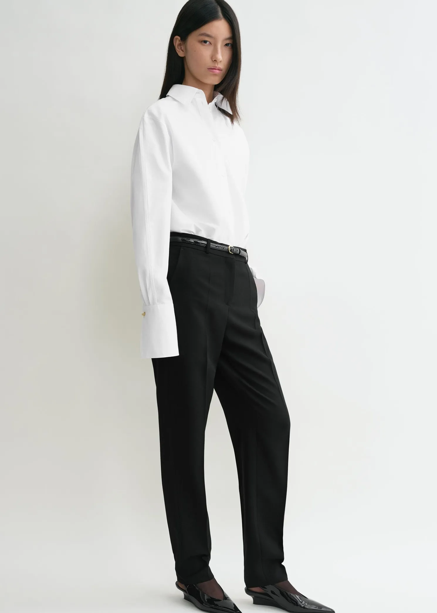 Oversized tuxedo shirt white
