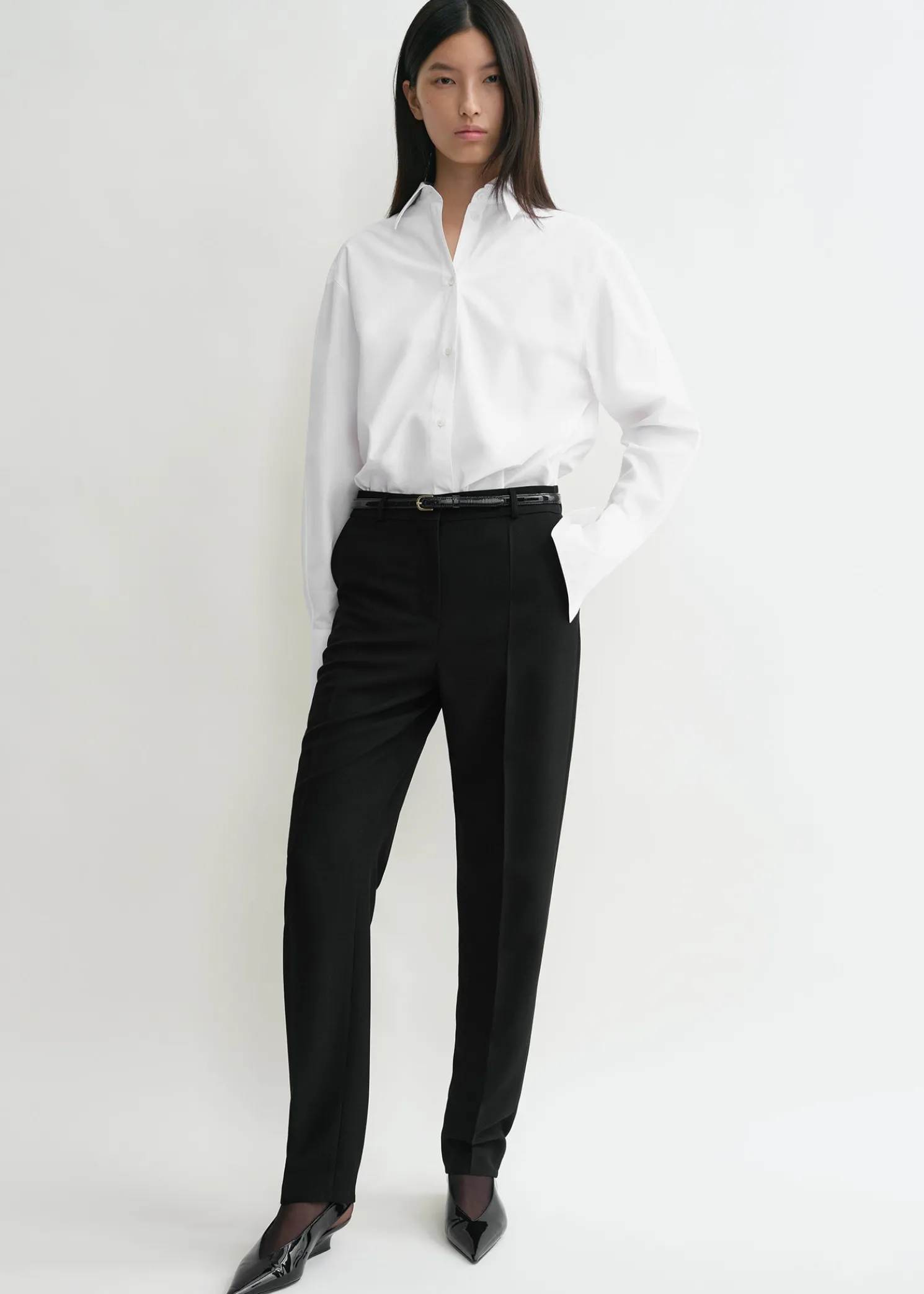 Oversized tuxedo shirt white