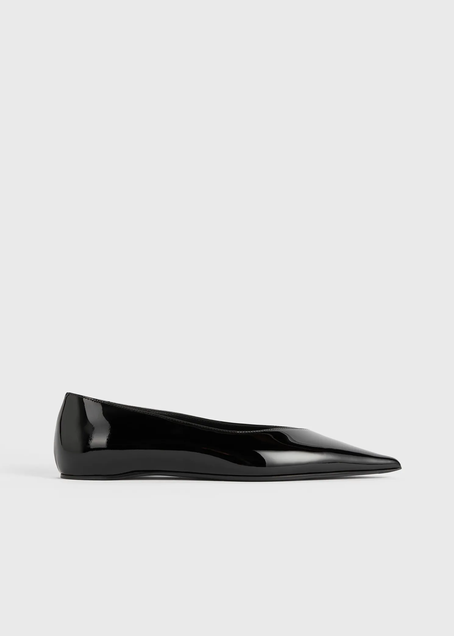 Patent asymmetric ballerinas black
