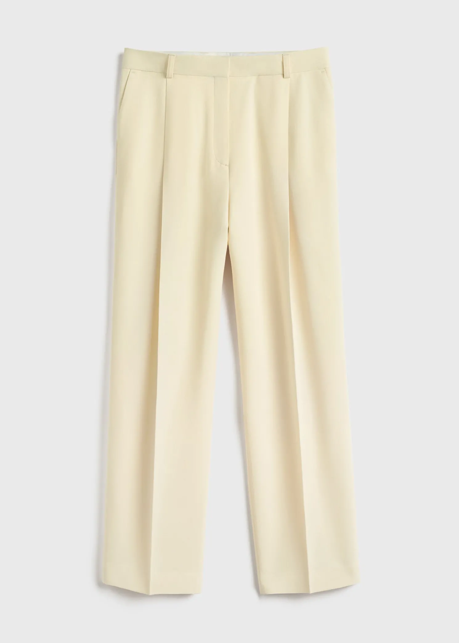 Pleated straight trousers butter