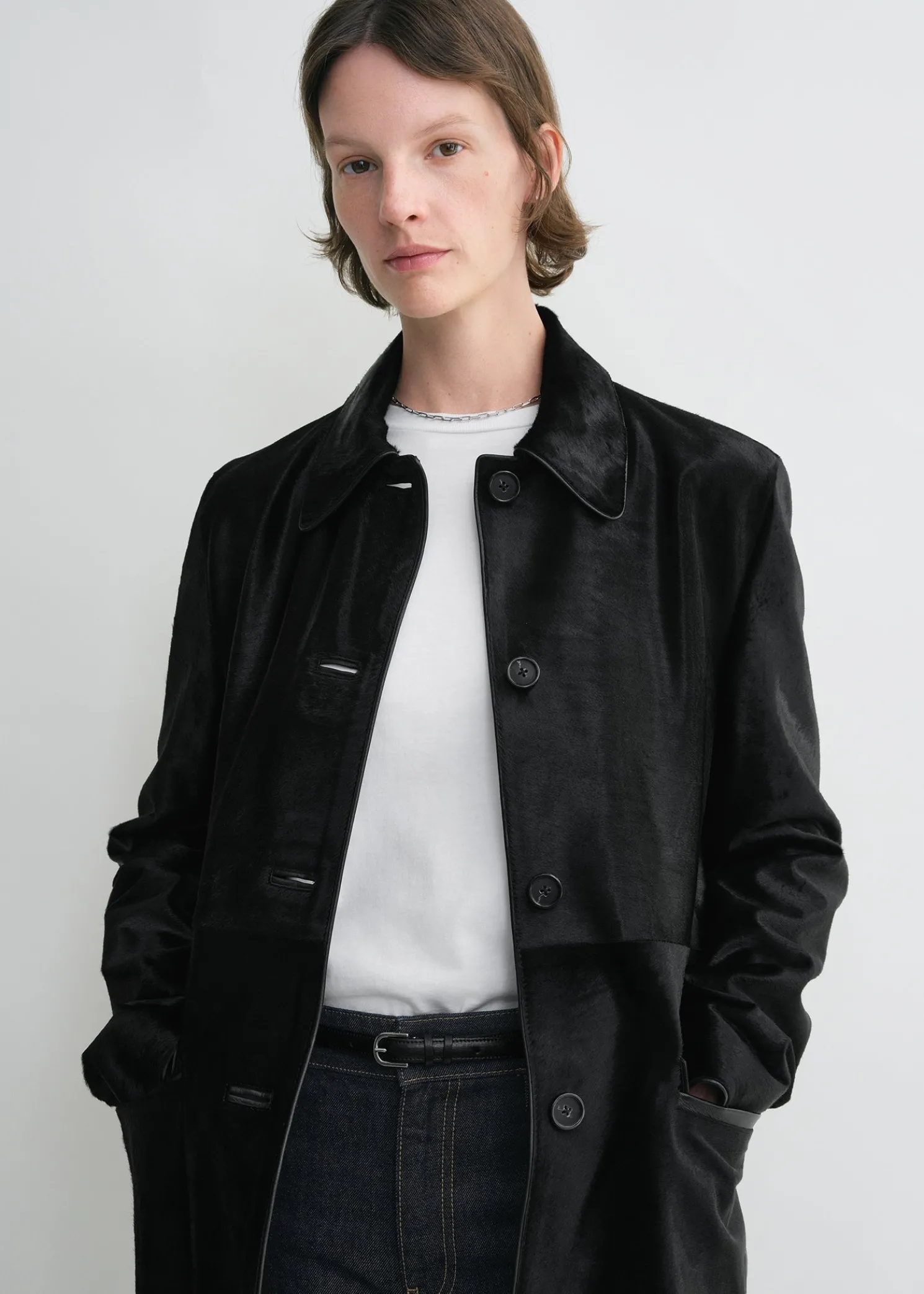 Pony hair coat black