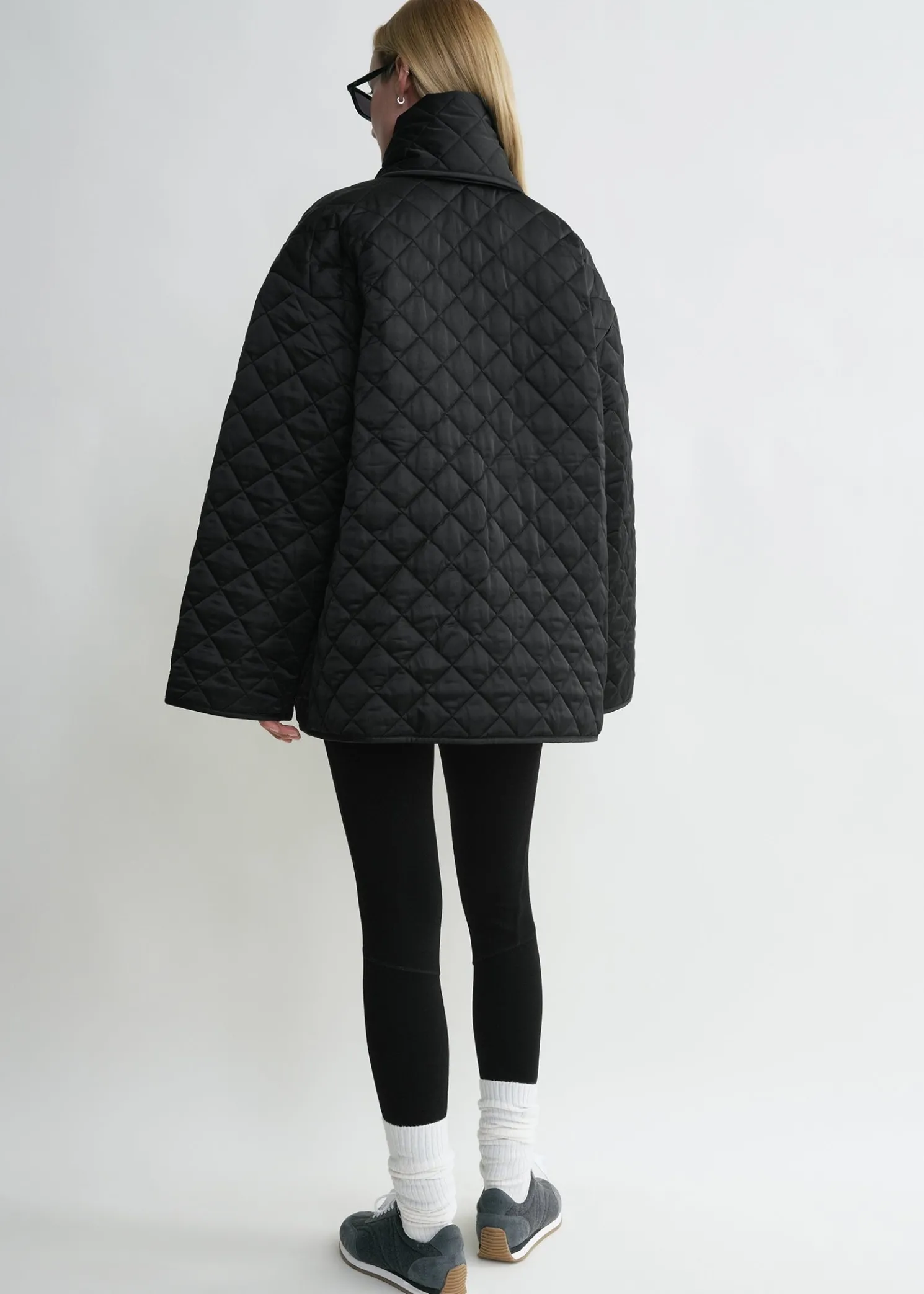 Quilted scarf jacket black