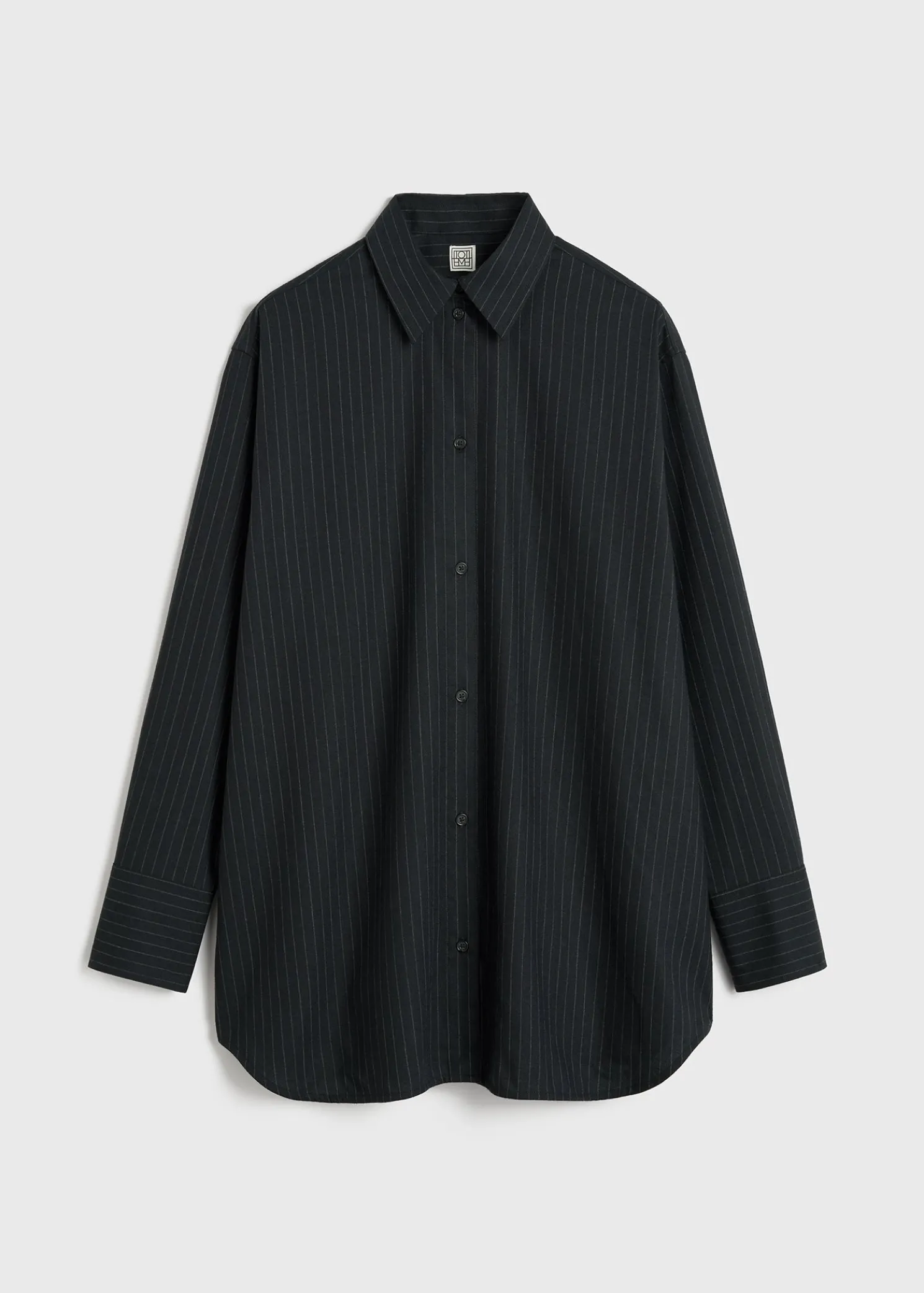Relaxed pinstriped shirt navy