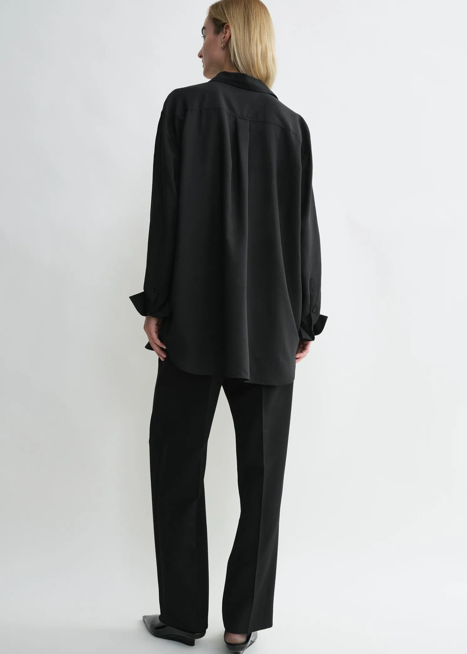 Relaxed voile shirt black
