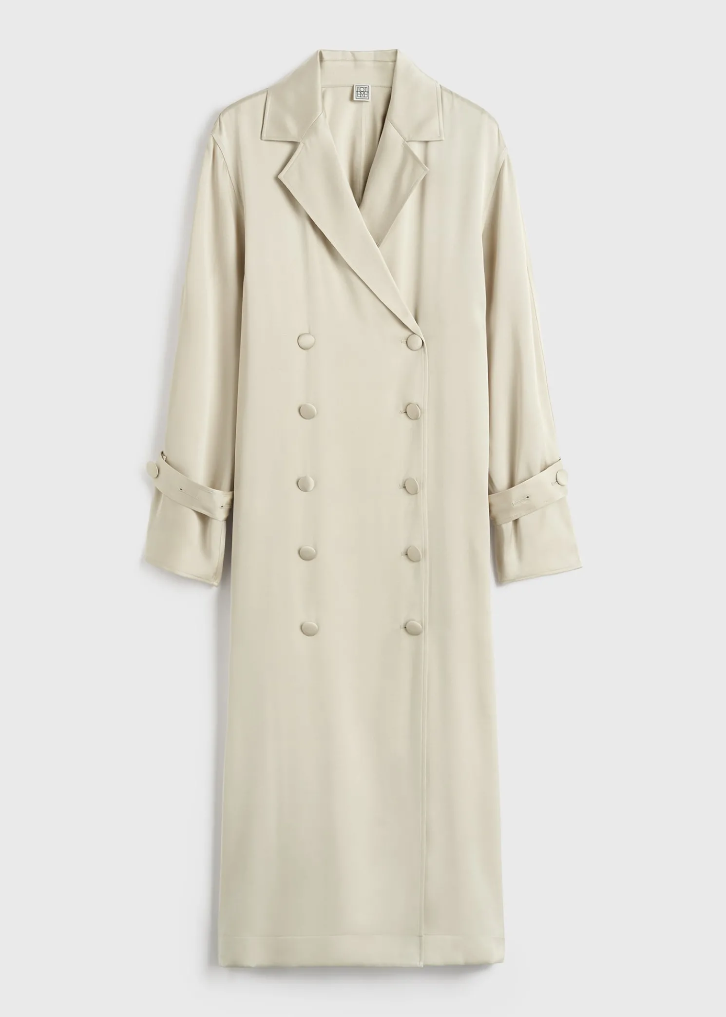 Satin trench dress pearl