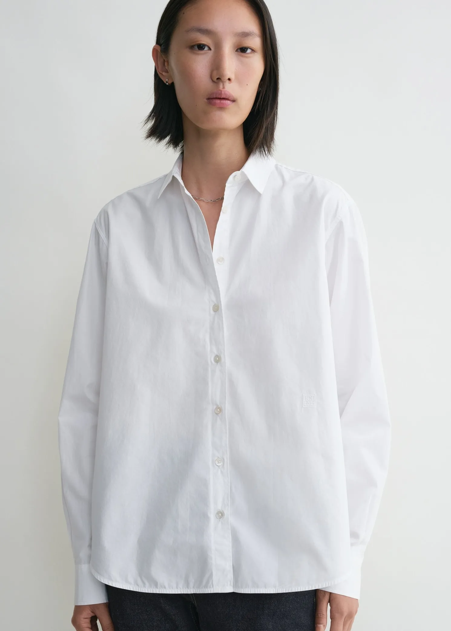 Signature cotton shirt white