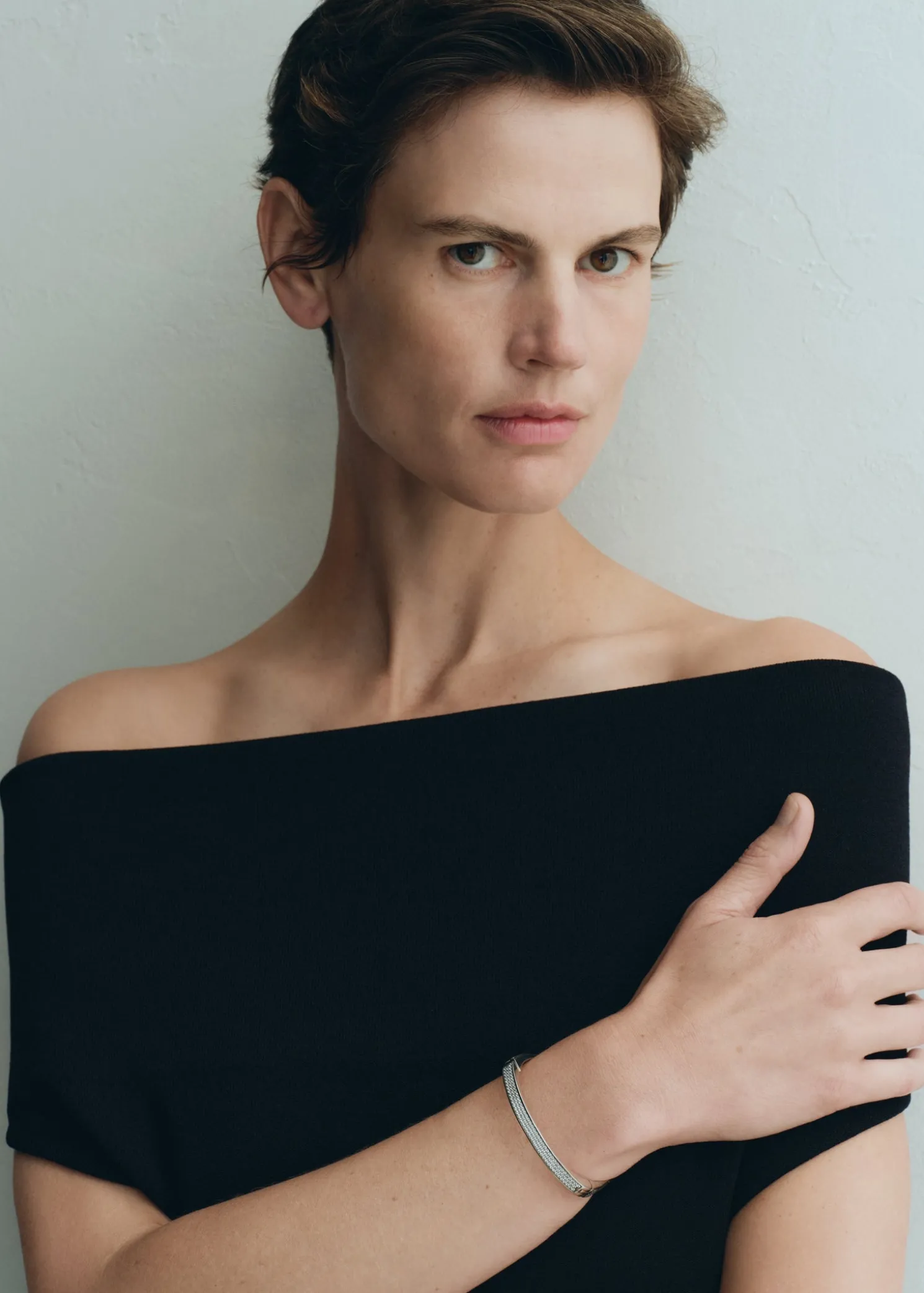 Signature pavé bracelet silver