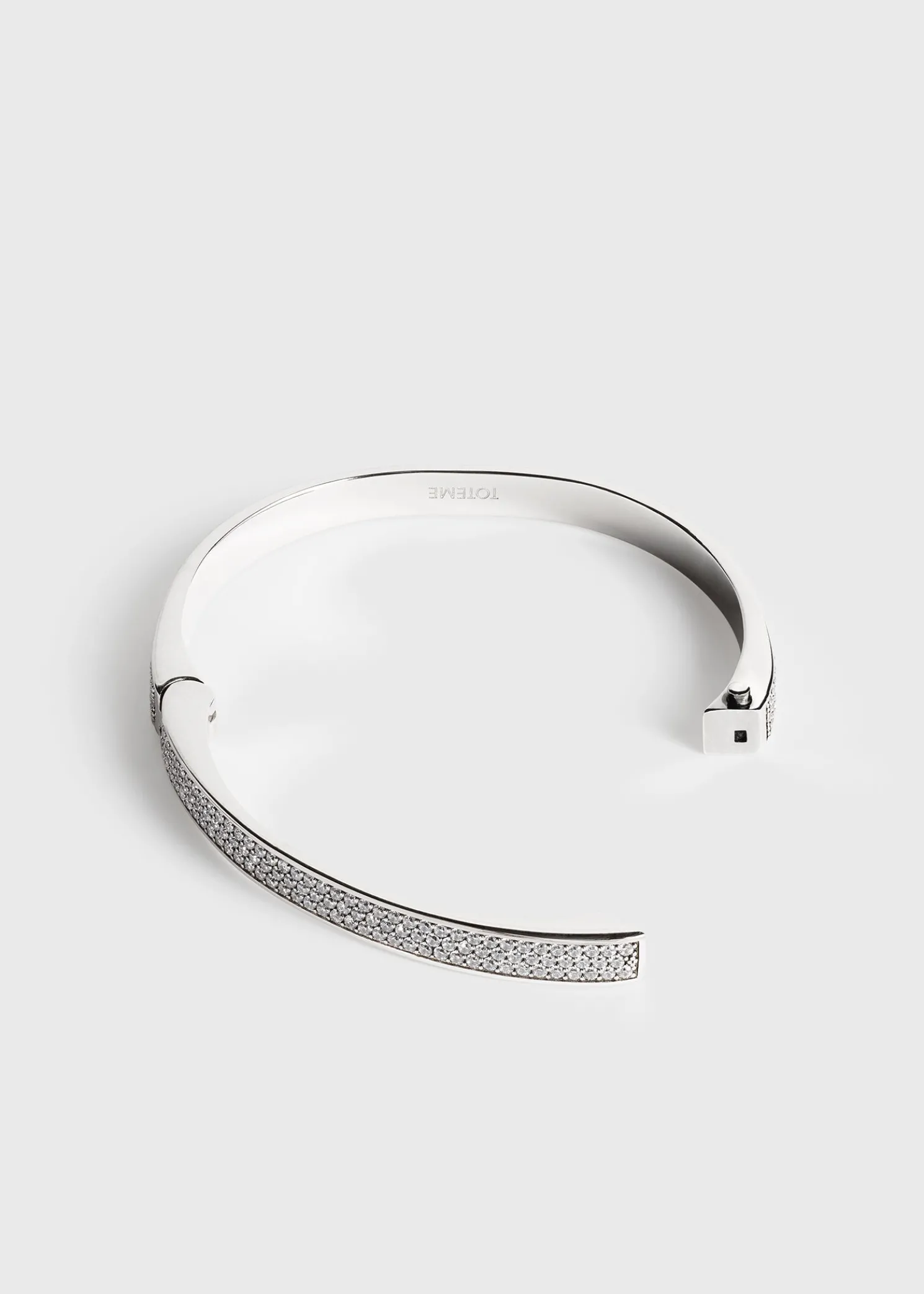 Signature pavé bracelet silver