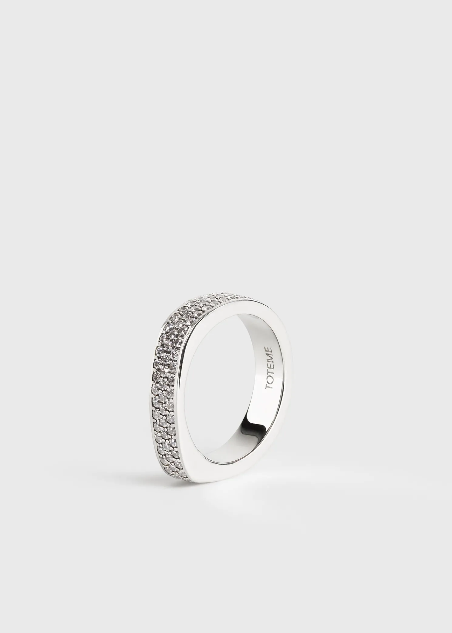 Signature pavé ring silver