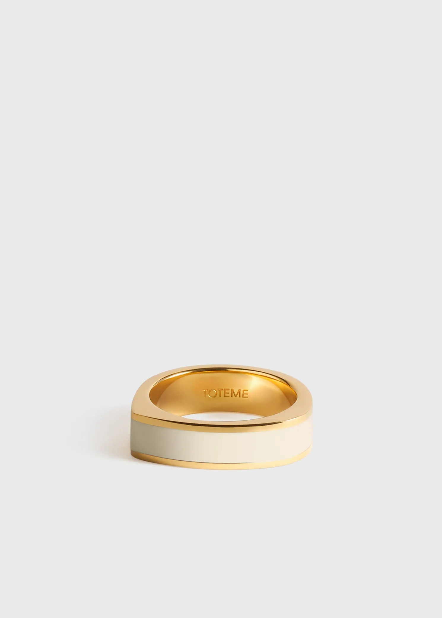 Signature ring ecru/gold