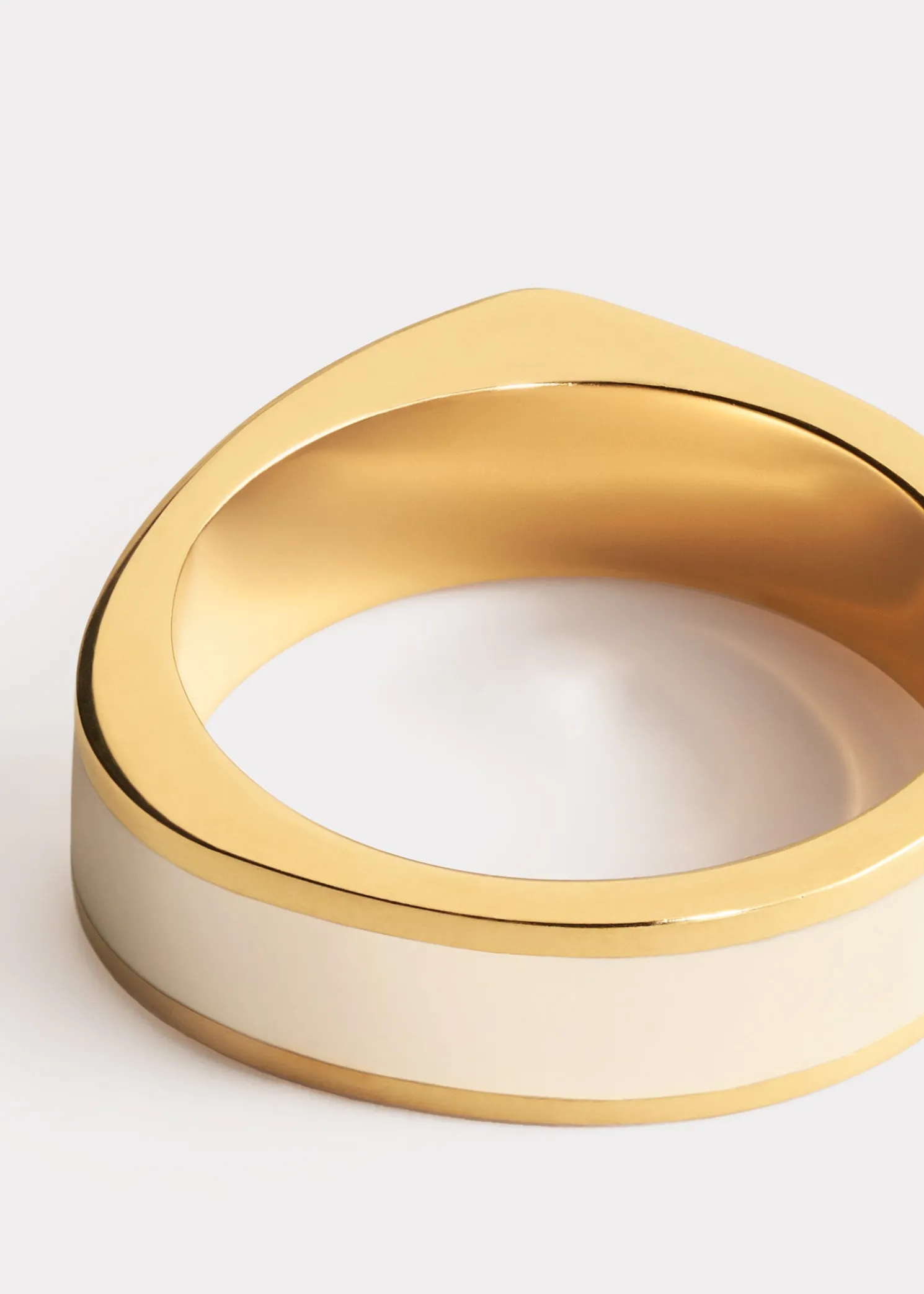 Signature ring ecru/gold
