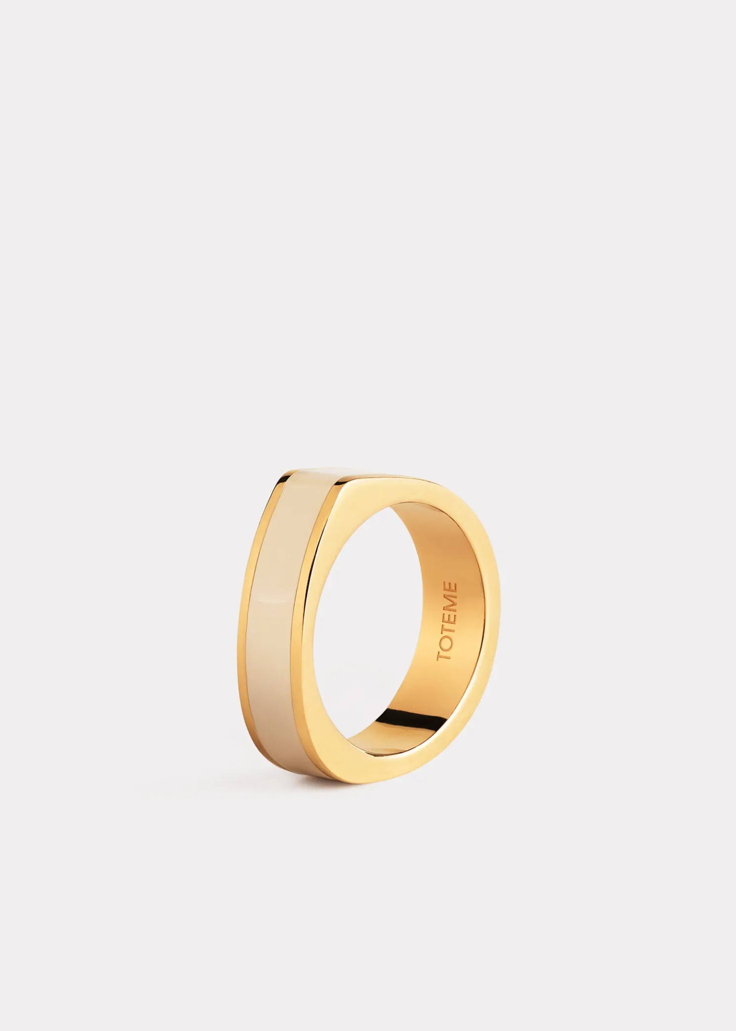 Signature ring ecru/gold